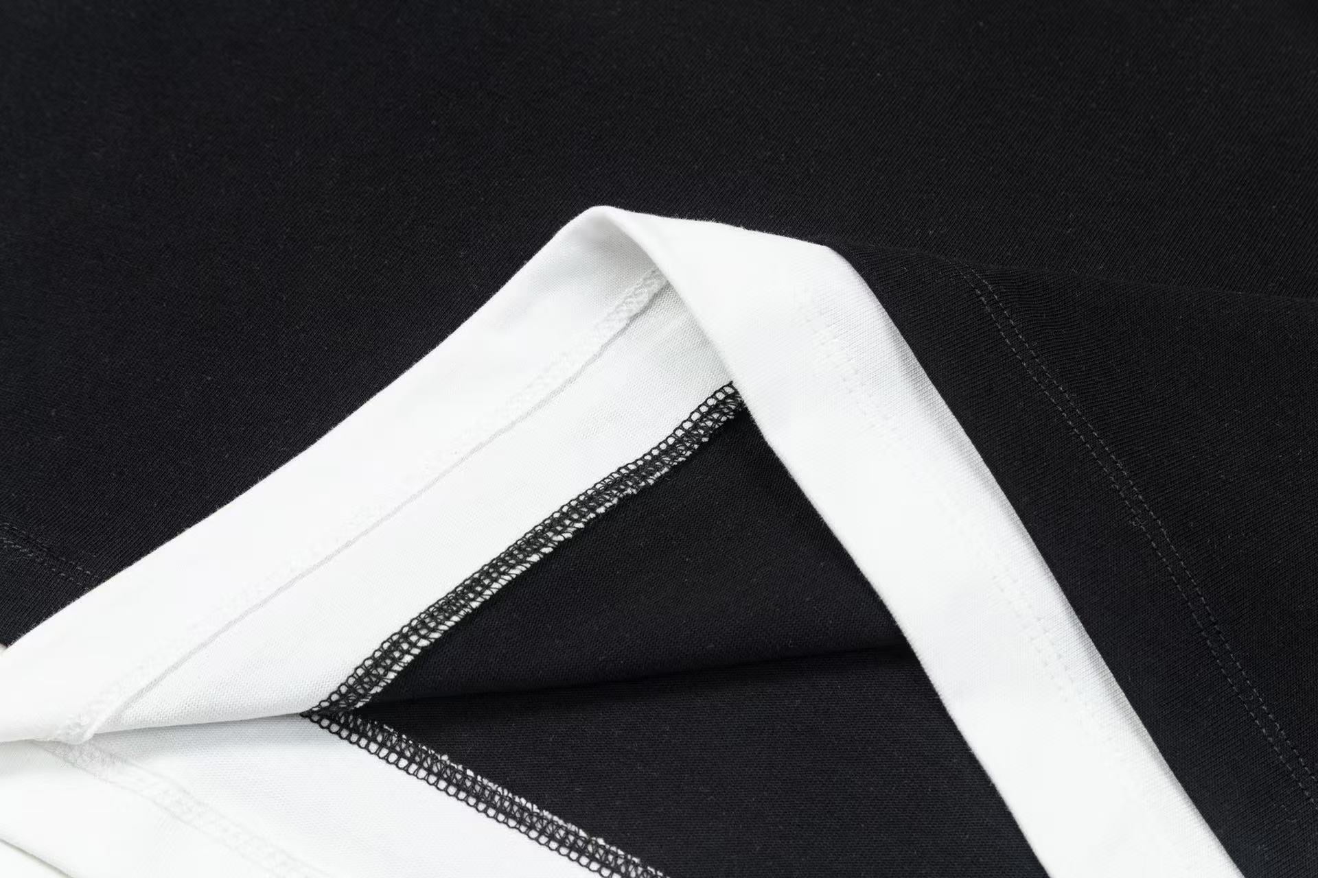 Prada Contrast-Layer T-Shirt with Iconic Triangle Emblem