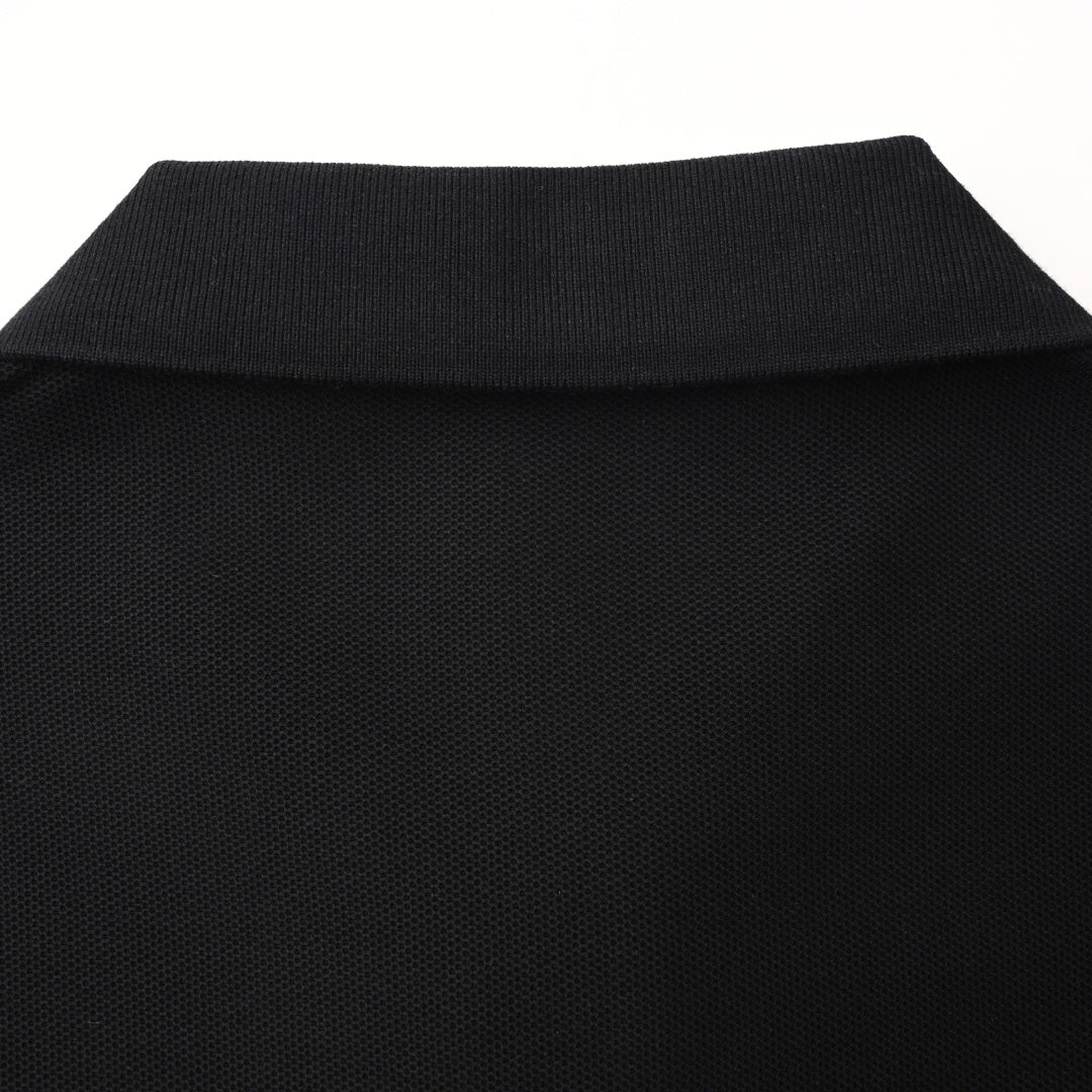 (High Version) PRADA Triangle Emblem Zipped Polo Shirt