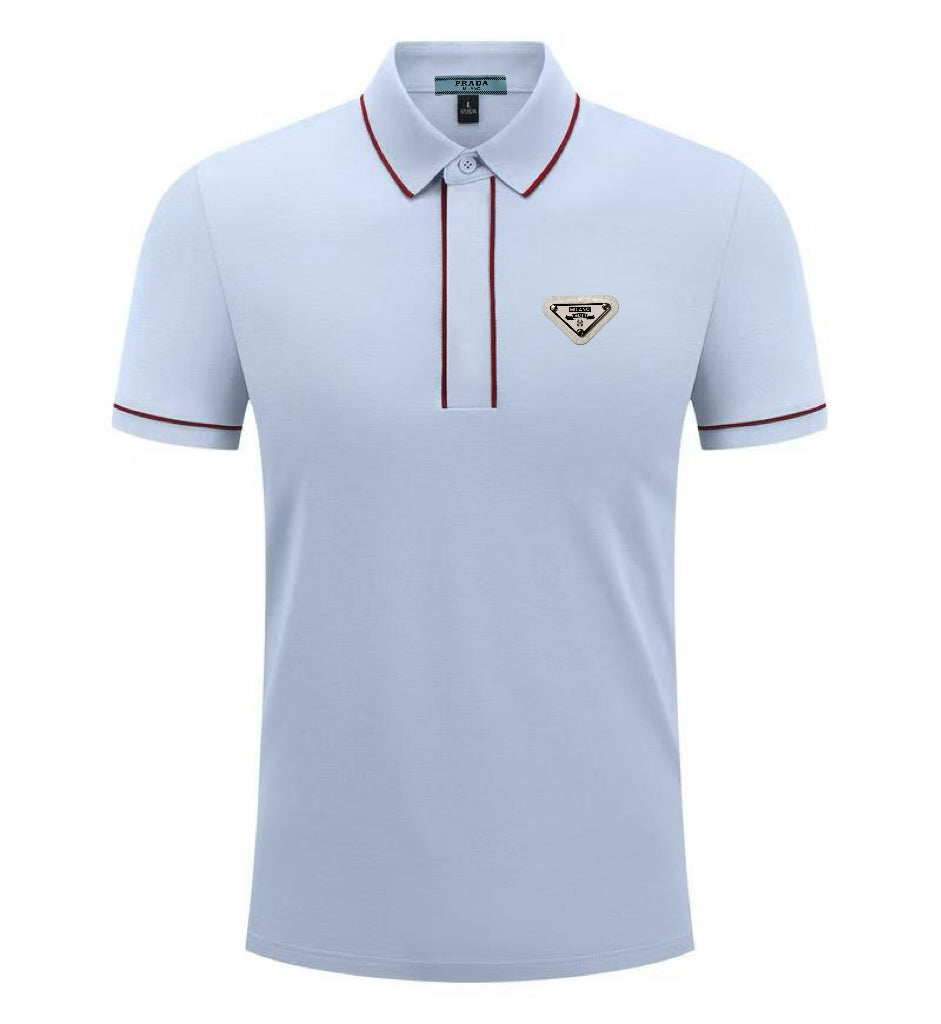 PRADA Summer Collection Silk-Cotton Polo Shirt