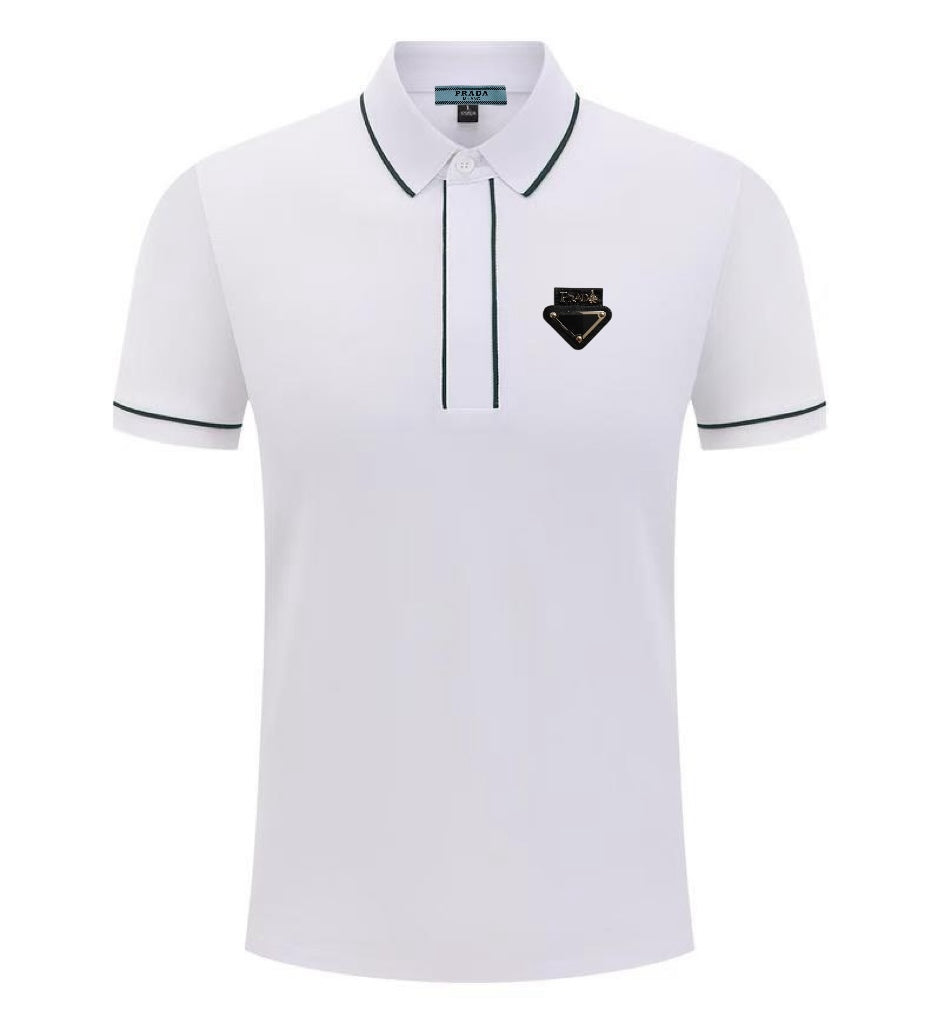 PRADA Summer Collection Silk-Cotton Polo Shirt