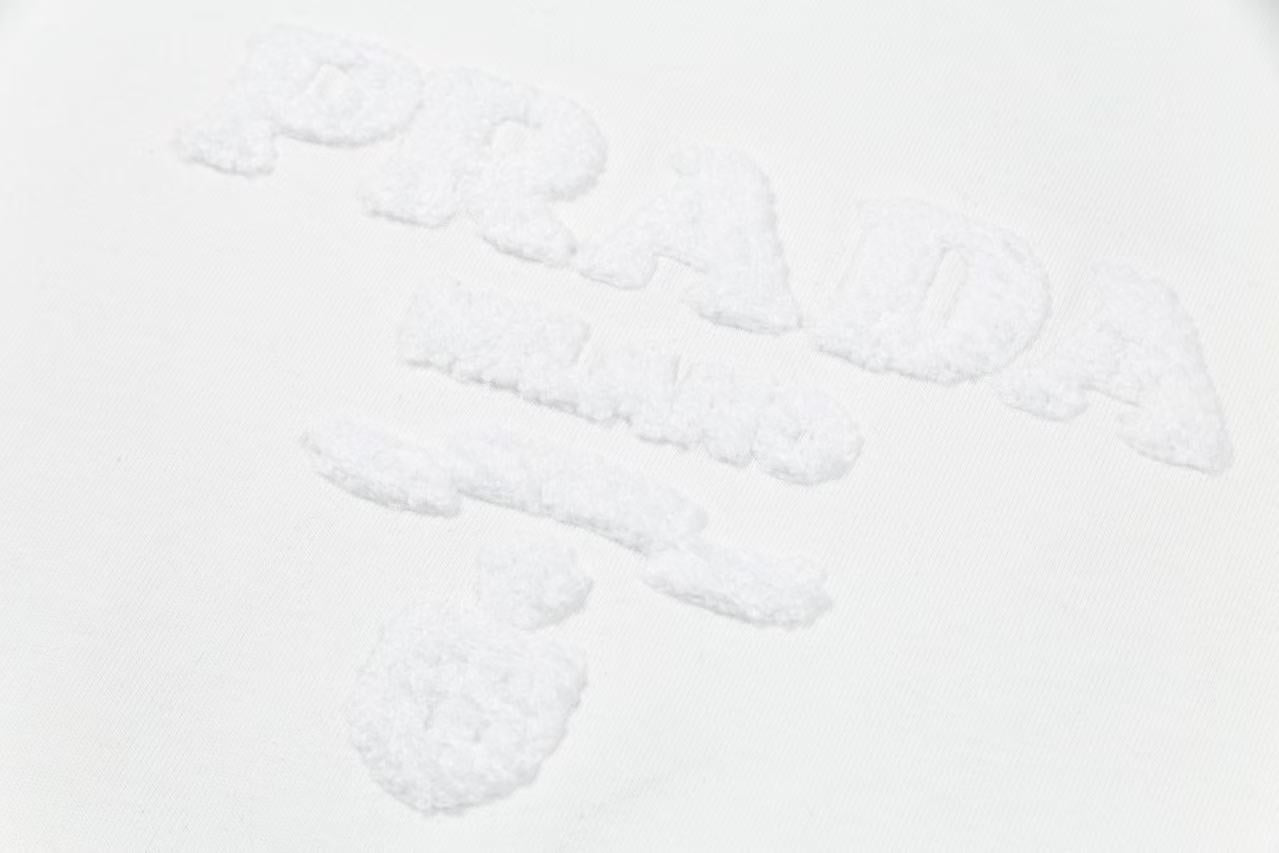 PRADA Terry Embroidery Cotton T-Shirt