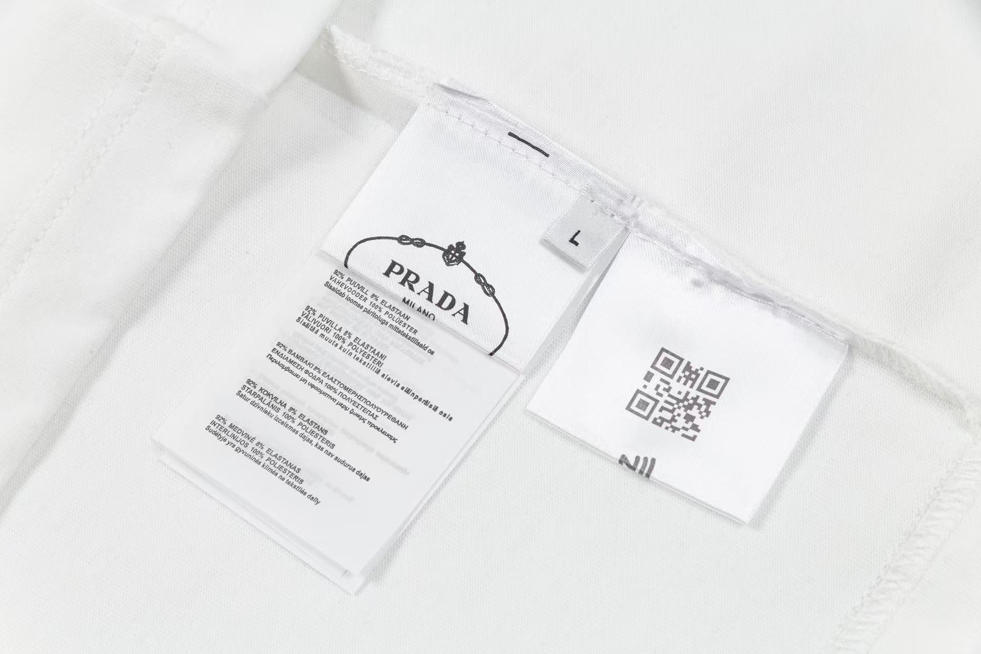 PRADA Terry Embroidery Cotton T-Shirt
