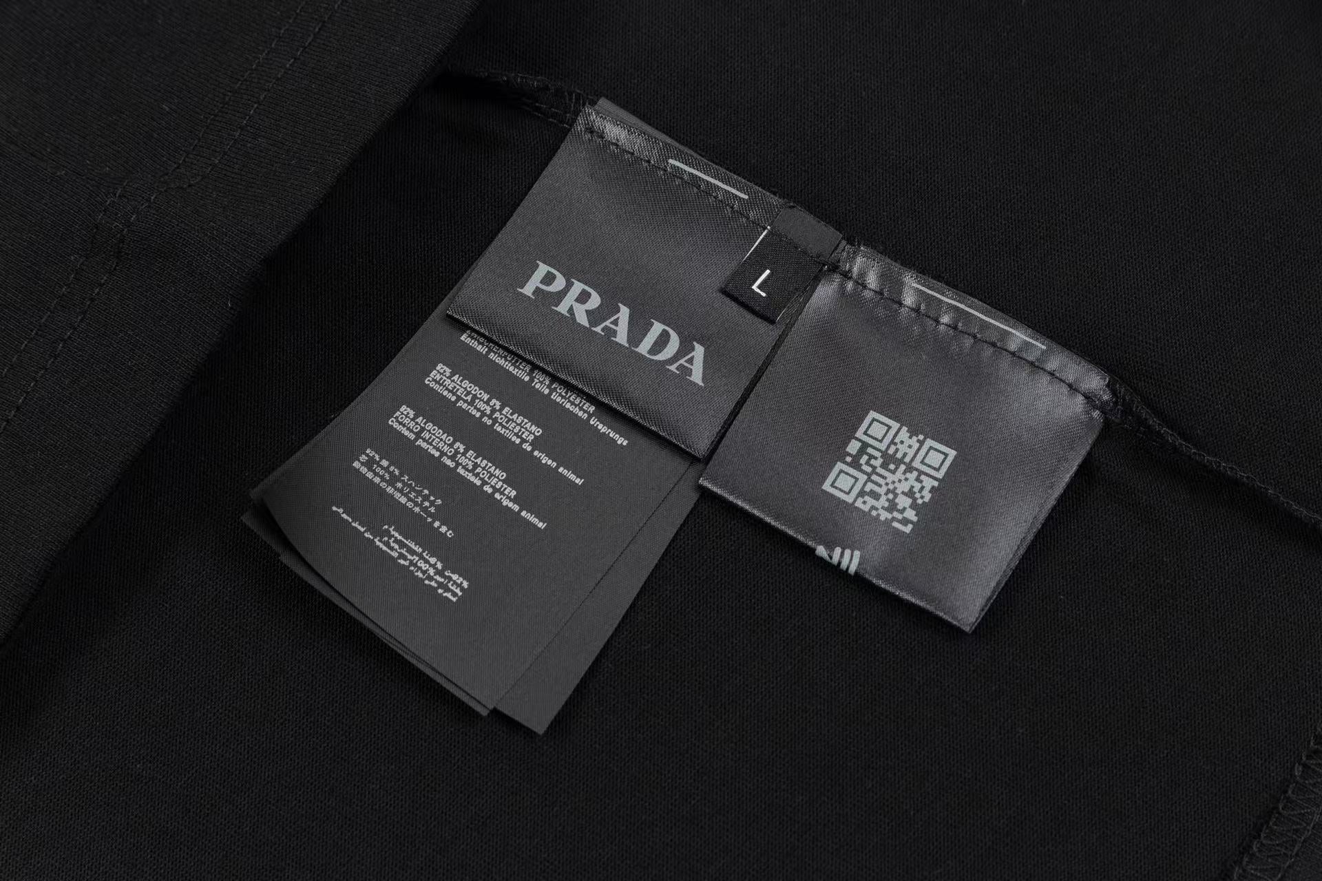 PRADA Terry Embroidery Cotton T-Shirt