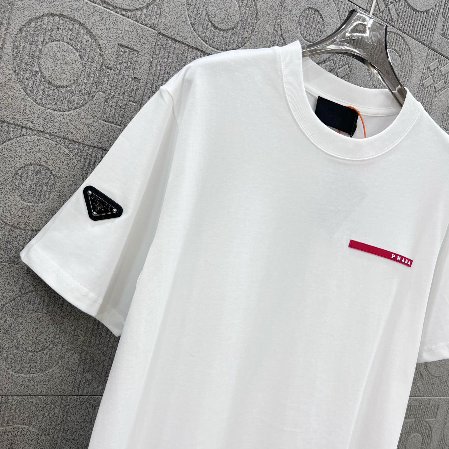 PRADA Retro-Inspired Triangle Logo T-Shirt