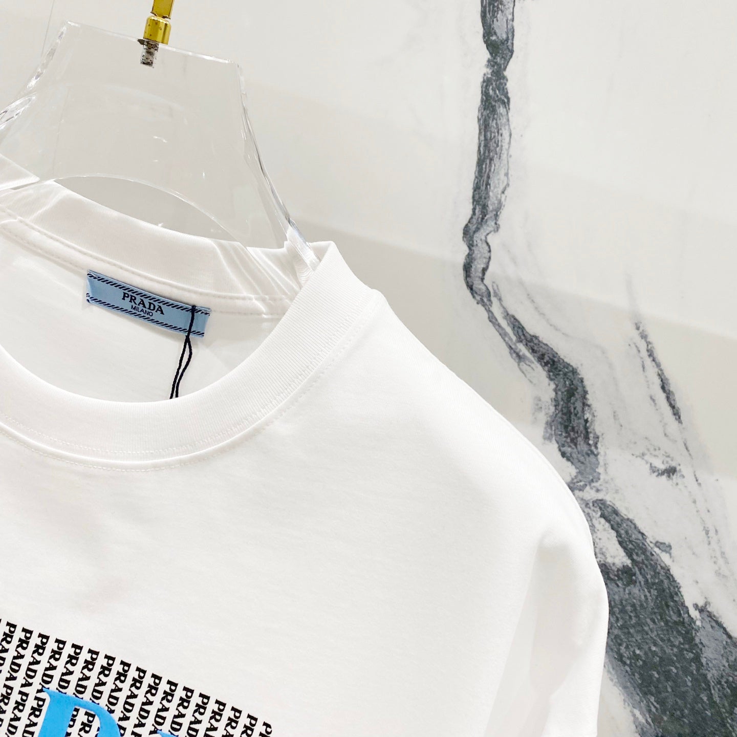 PRADA 260g Cotton Logo Triangle Print T-Shirt | Sizes XS–L