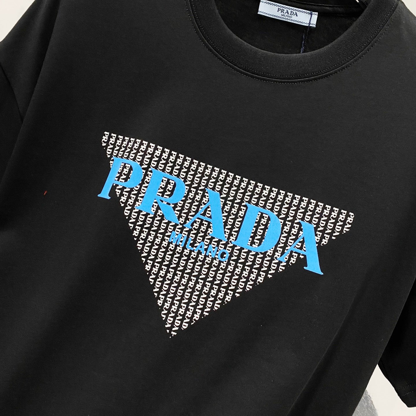 PRADA 260g Cotton Logo Triangle Print T-Shirt | Sizes XS–L