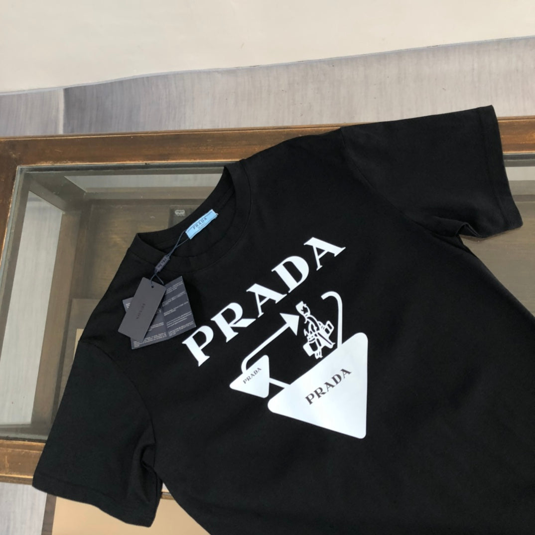 PRADA Travel-Inspired Triangle Logo T-Shirt | Limited Edition SS Collection | Sizes S–XL