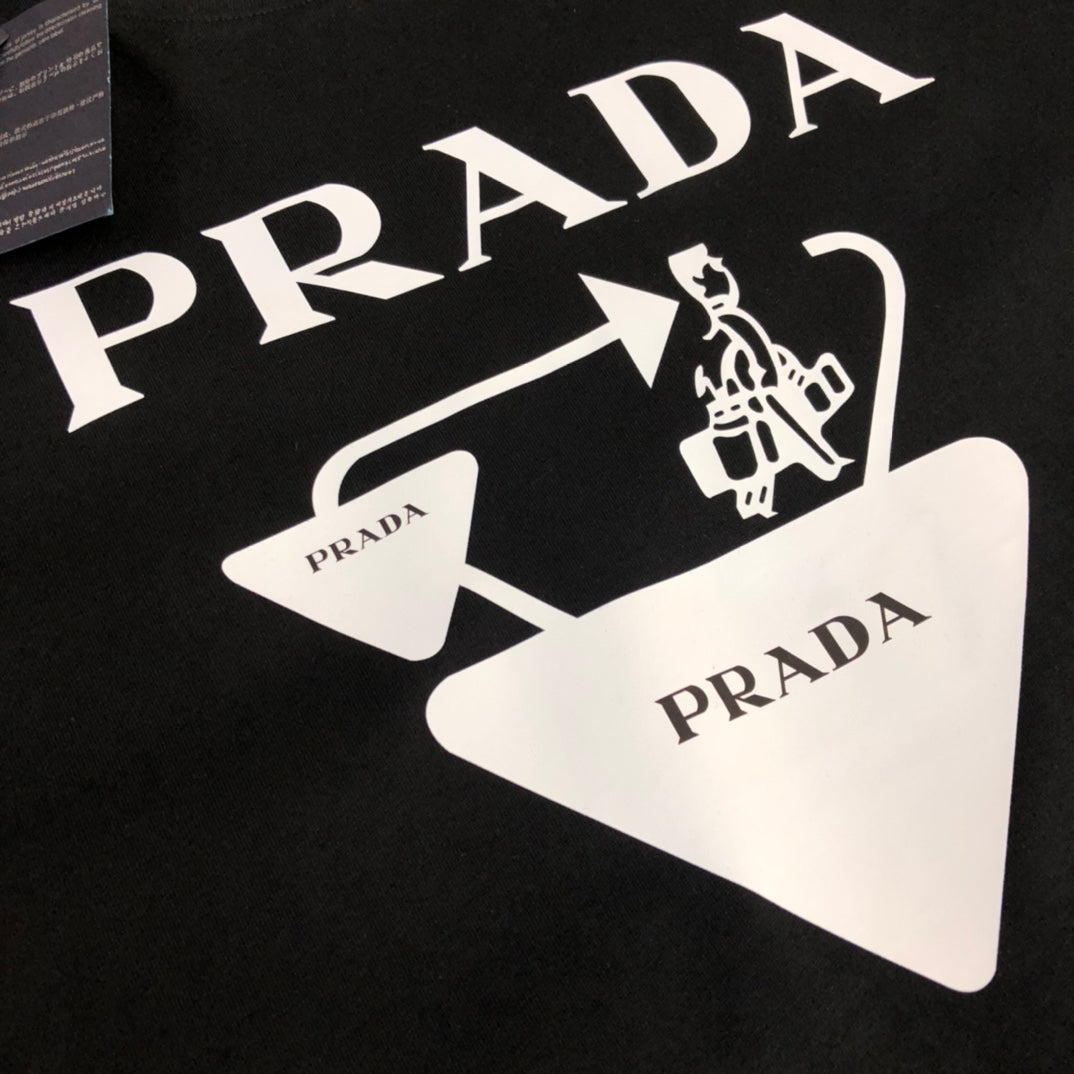 PRADA Travel-Inspired Triangle Logo T-Shirt | Limited Edition SS Collection | Sizes S–XL