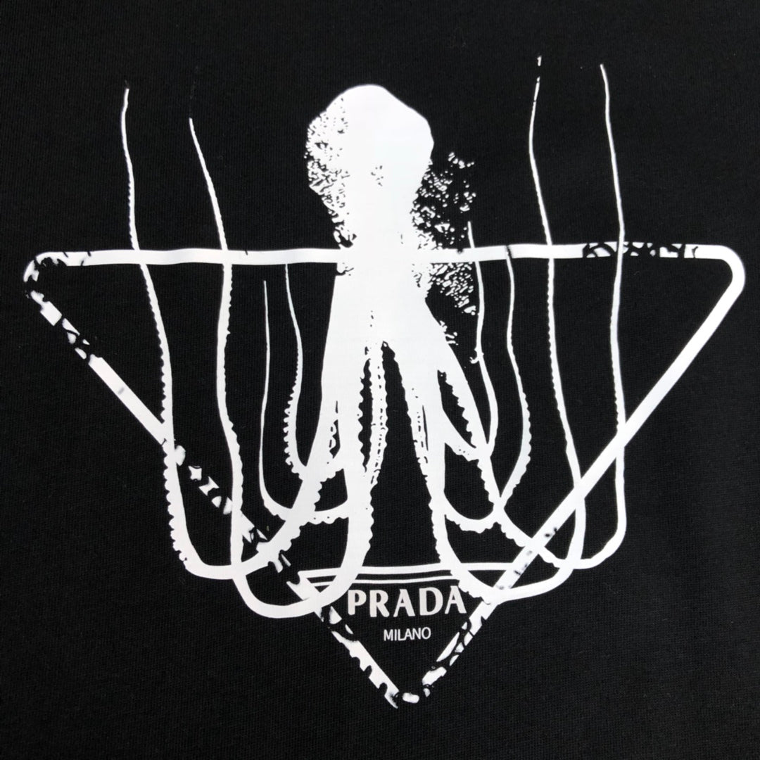 PRADA Octopus Ink Triangle Logo T-Shirt | SS Collection | Sizes S–XL