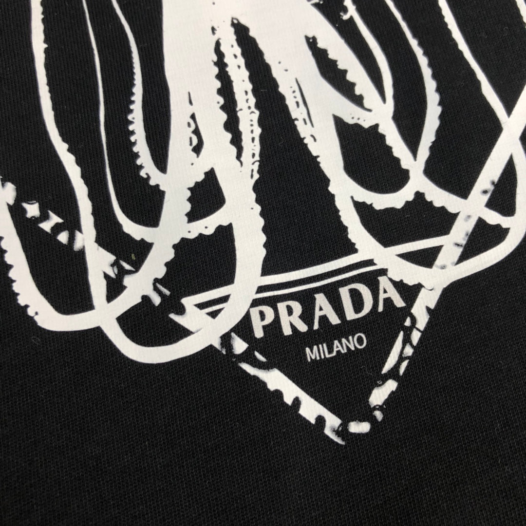 PRADA Octopus Ink Triangle Logo T-Shirt | SS Collection | Sizes S–XL