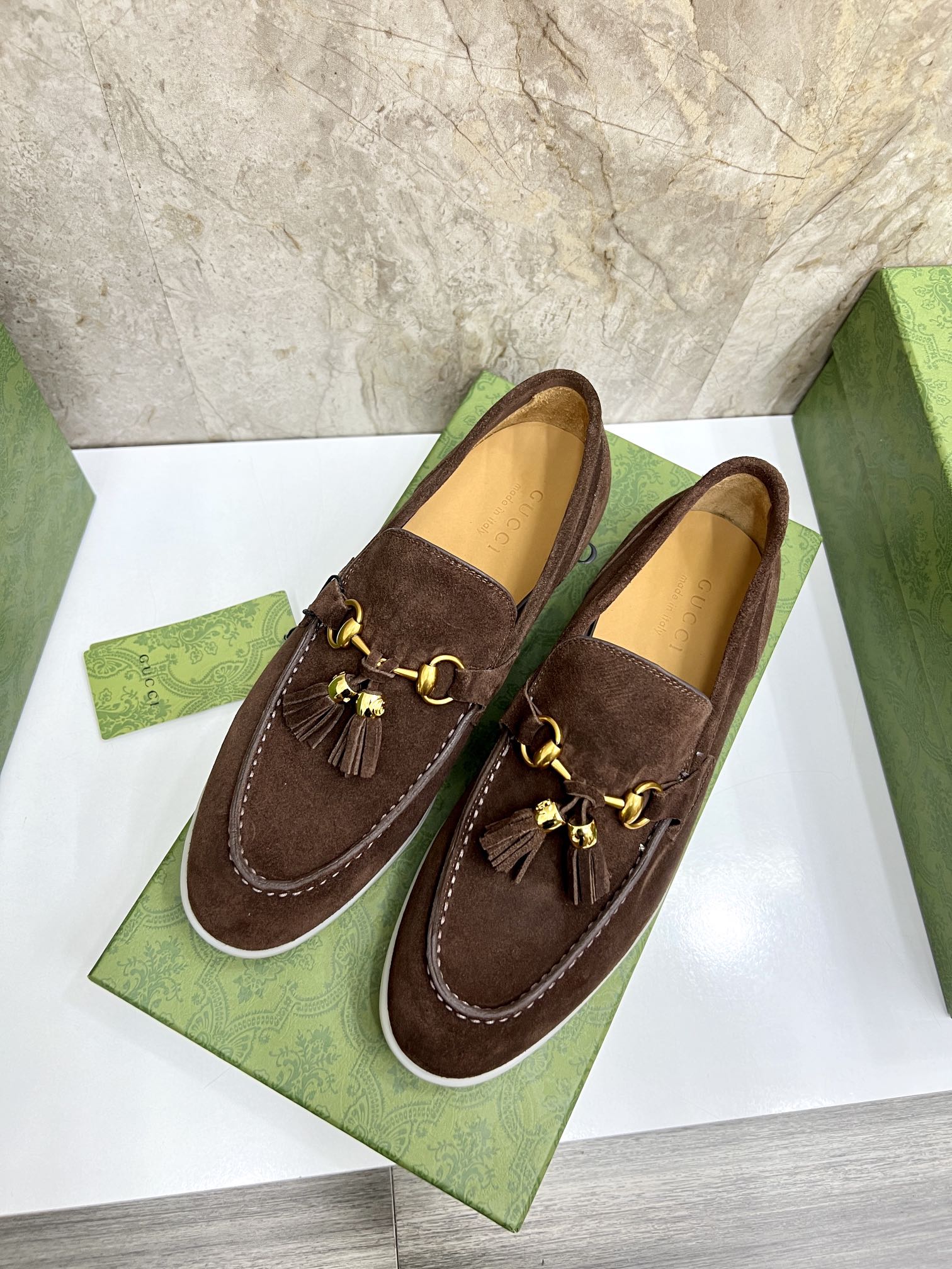 Gucci Men’s Horsebit Loafers – Lido Collection, Rubber Sole, Imported Leather