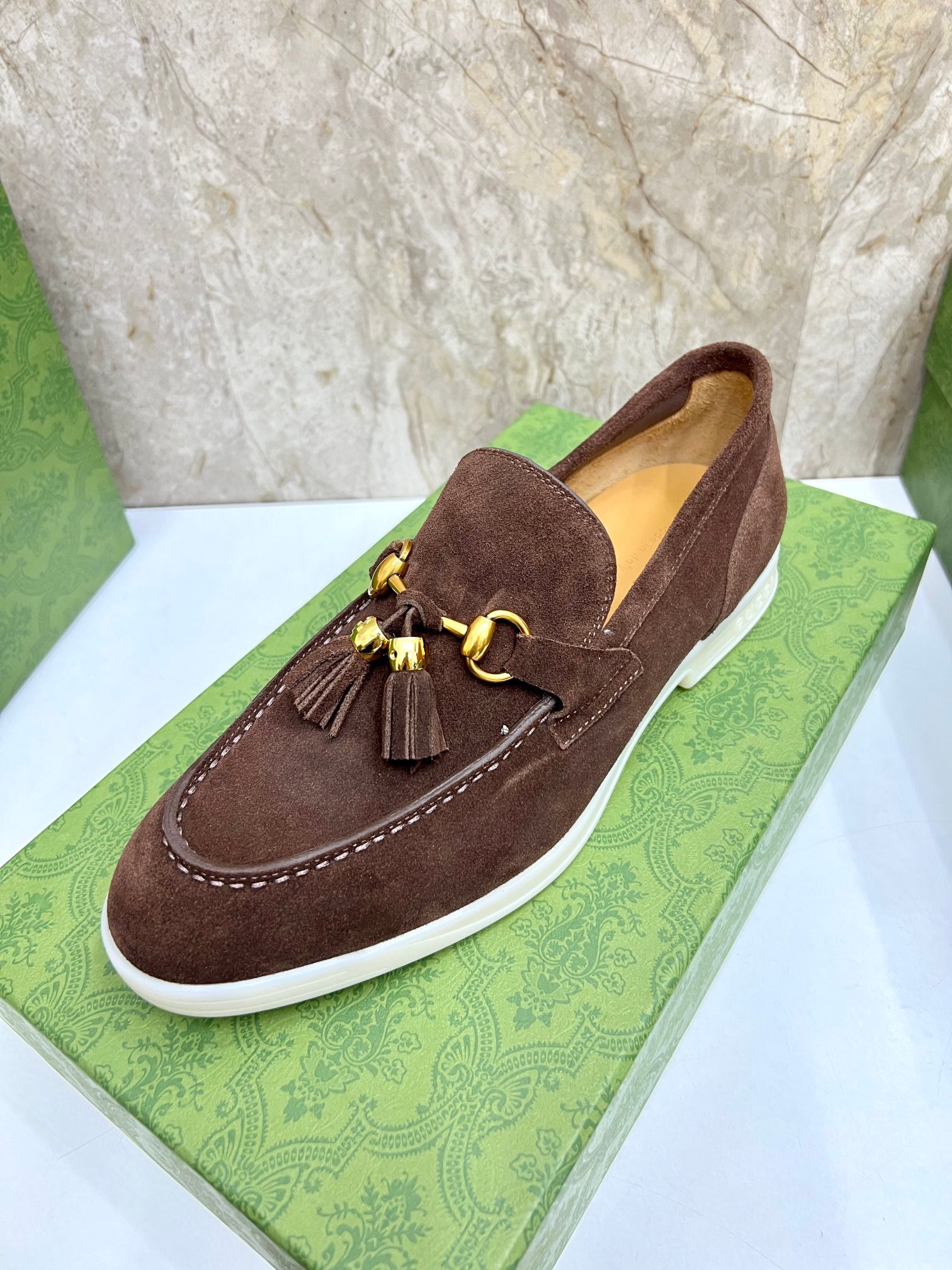 Gucci Men’s Horsebit Loafers – Lido Collection, Rubber Sole, Imported Leather