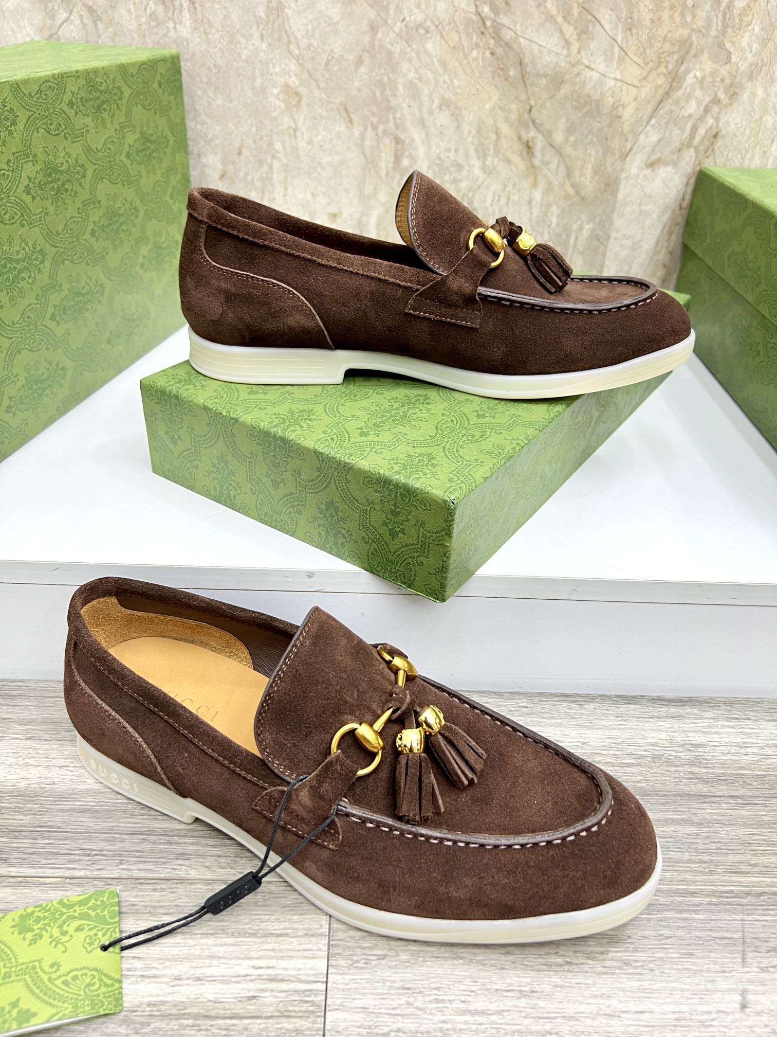 Gucci Men’s Horsebit Loafers – Lido Collection, Rubber Sole, Imported Leather