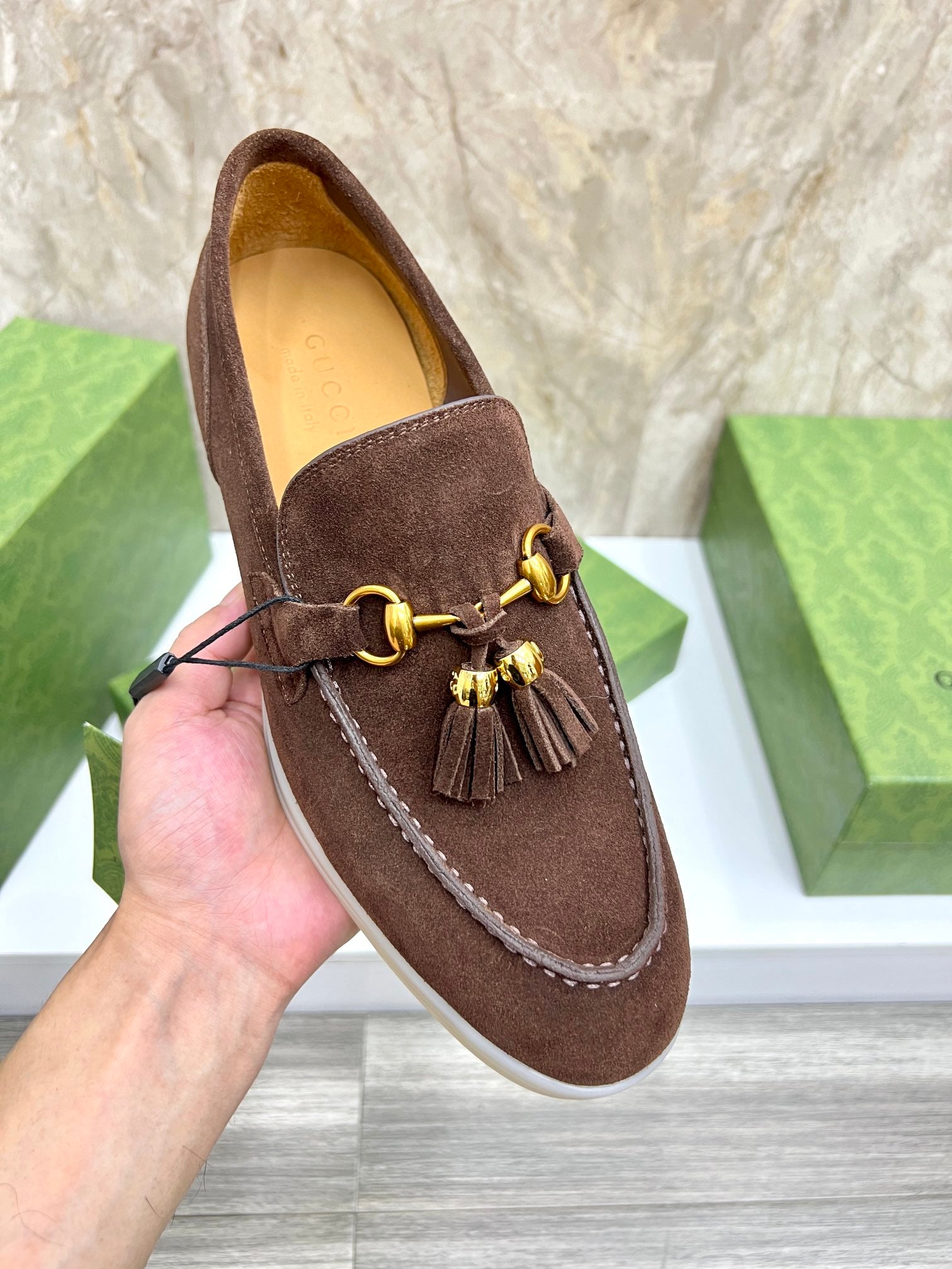 Gucci Men’s Horsebit Loafers – Lido Collection, Rubber Sole, Imported Leather