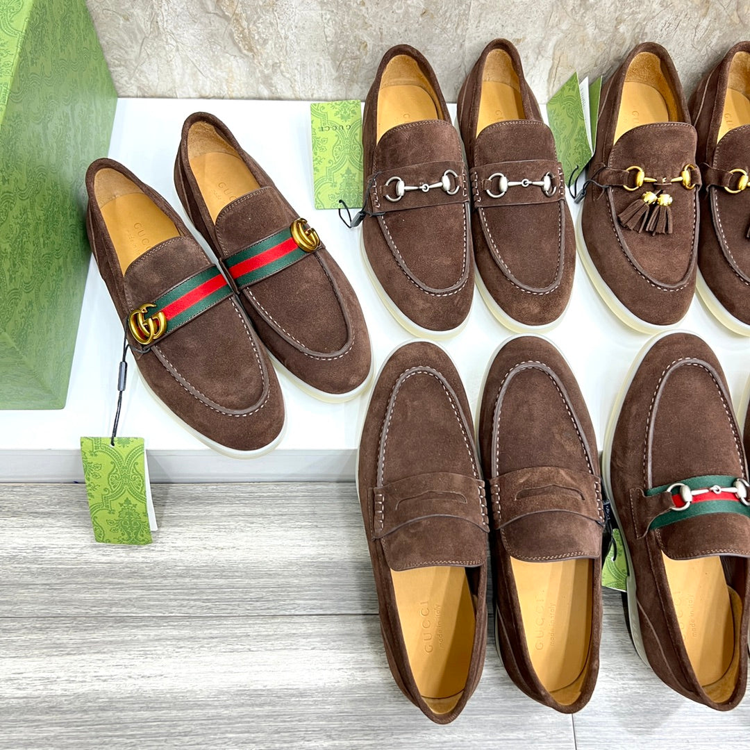 Gucci Men’s Horsebit Loafers – Lido Collection, Rubber Sole, Imported Leather