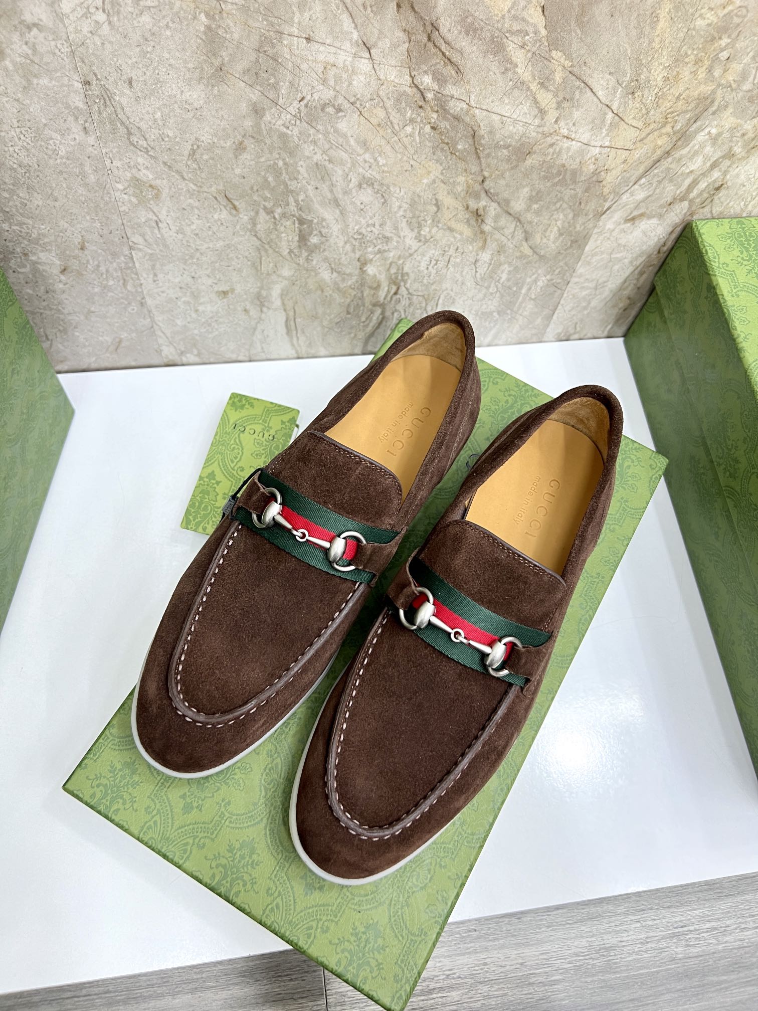 Gucci Men’s Horsebit Loafers – Lido Collection, Rubber Sole, Imported Leather