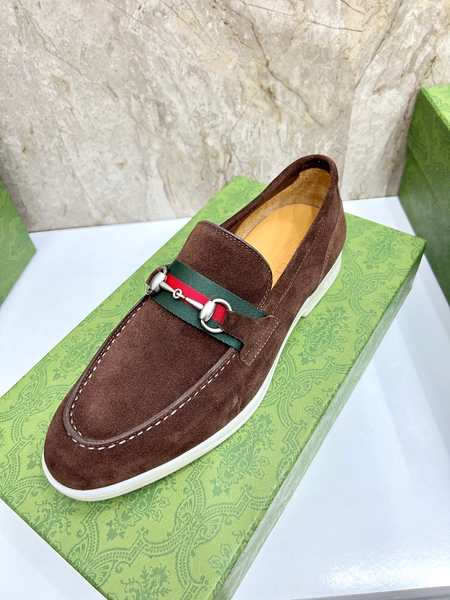 Gucci Men’s Horsebit Loafers – Lido Collection, Rubber Sole, Imported Leather