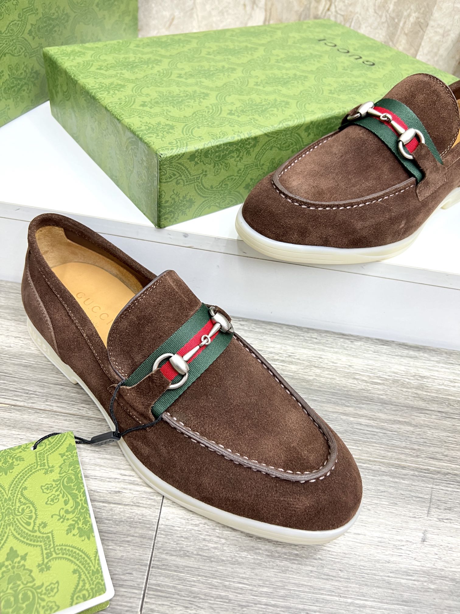 Gucci Men’s Horsebit Loafers – Lido Collection, Rubber Sole, Imported Leather