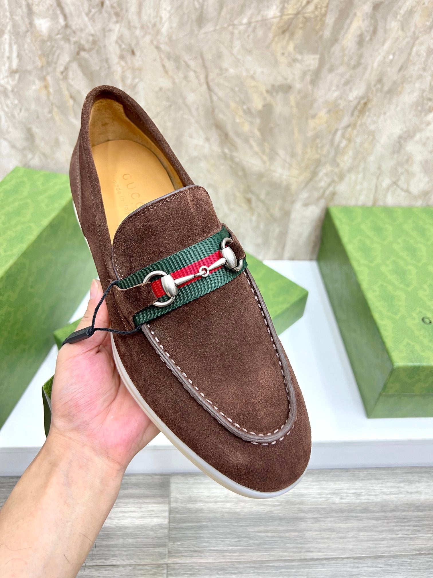 Gucci Men’s Horsebit Loafers – Lido Collection, Rubber Sole, Imported Leather