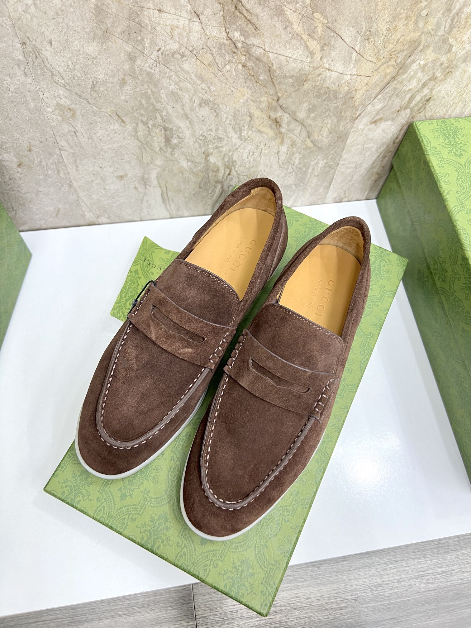 Gucci Men’s Horsebit Loafers – Lido Collection, Rubber Sole, Imported Leather