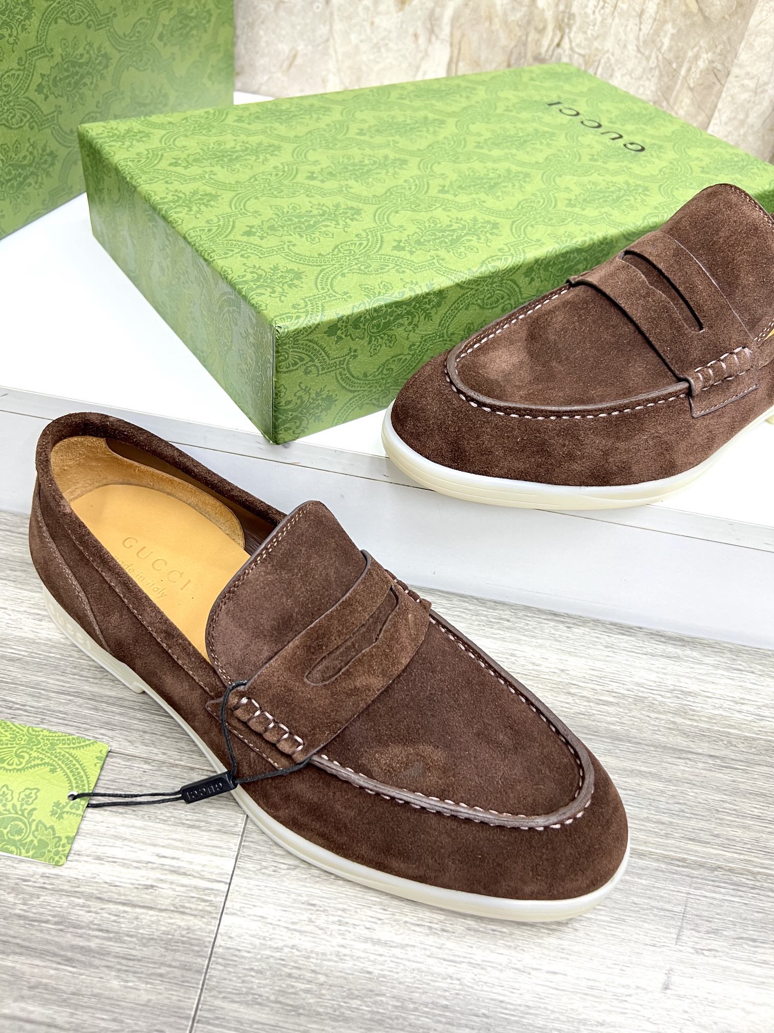 Gucci Men’s Horsebit Loafers – Lido Collection, Rubber Sole, Imported Leather