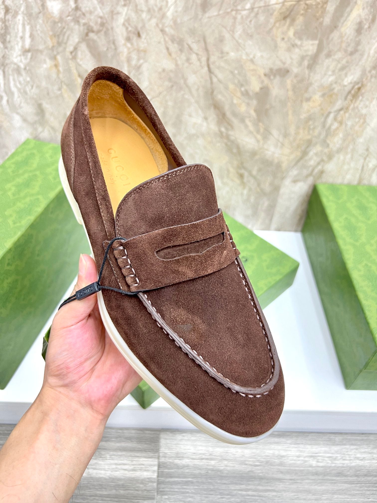 Gucci Men’s Horsebit Loafers – Lido Collection, Rubber Sole, Imported Leather