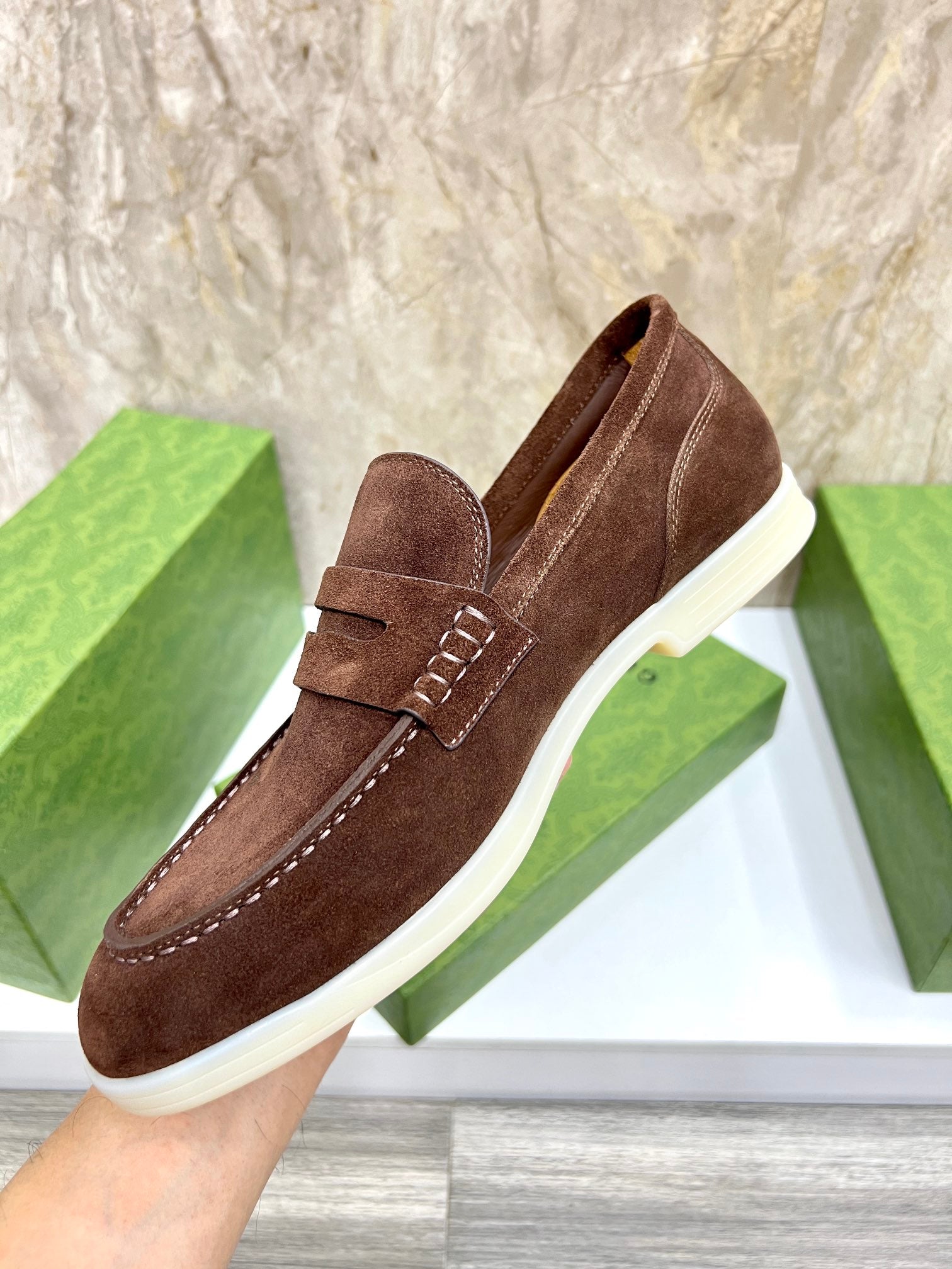 Gucci Men’s Horsebit Loafers – Lido Collection, Rubber Sole, Imported Leather