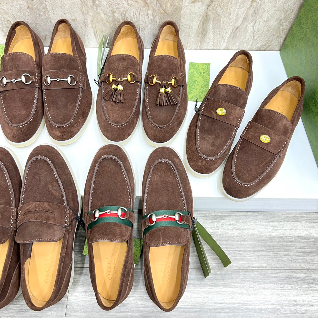 Gucci Men’s Horsebit Loafers – Lido Collection, Rubber Sole, Imported Leather