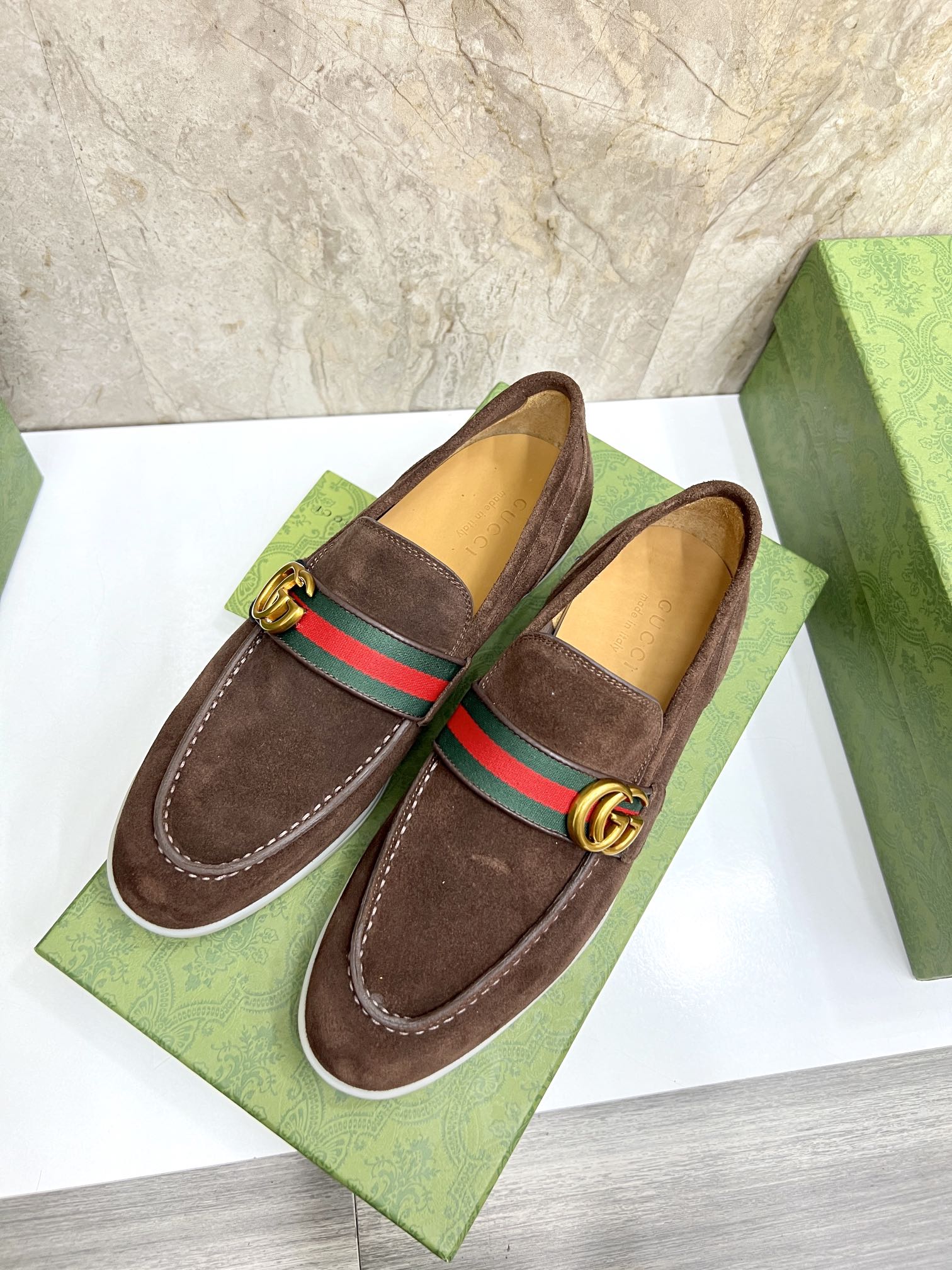 Gucci Men’s Horsebit Loafers – Lido Collection, Rubber Sole, Imported Leather