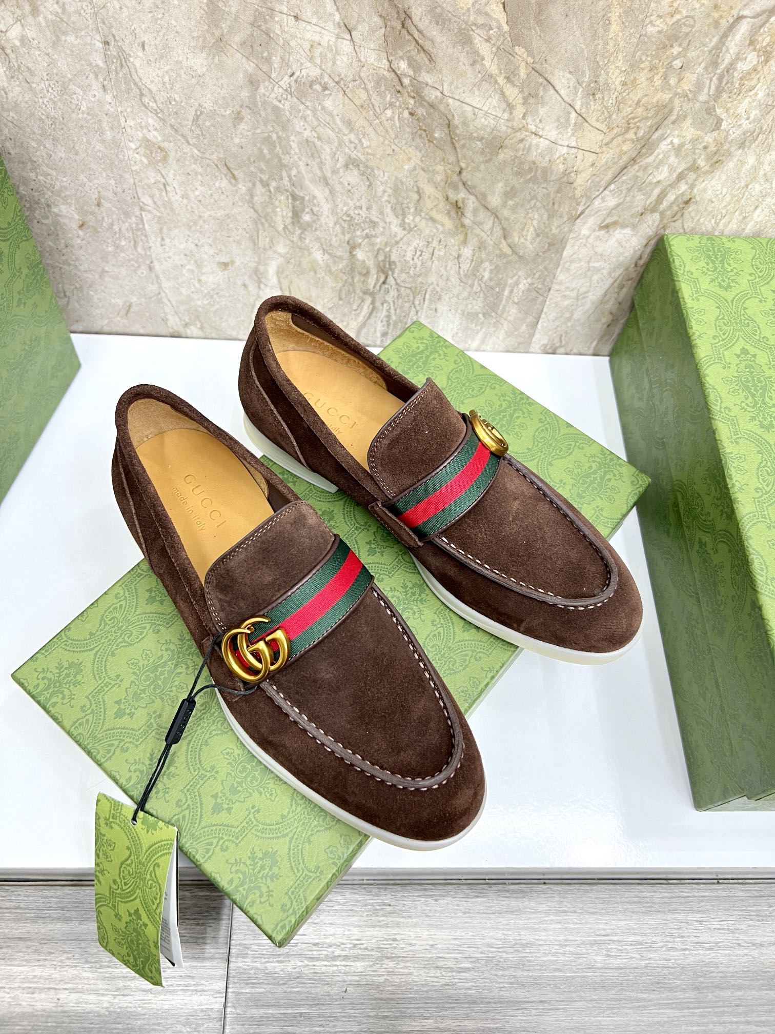 Gucci Men’s Horsebit Loafers – Lido Collection, Rubber Sole, Imported Leather