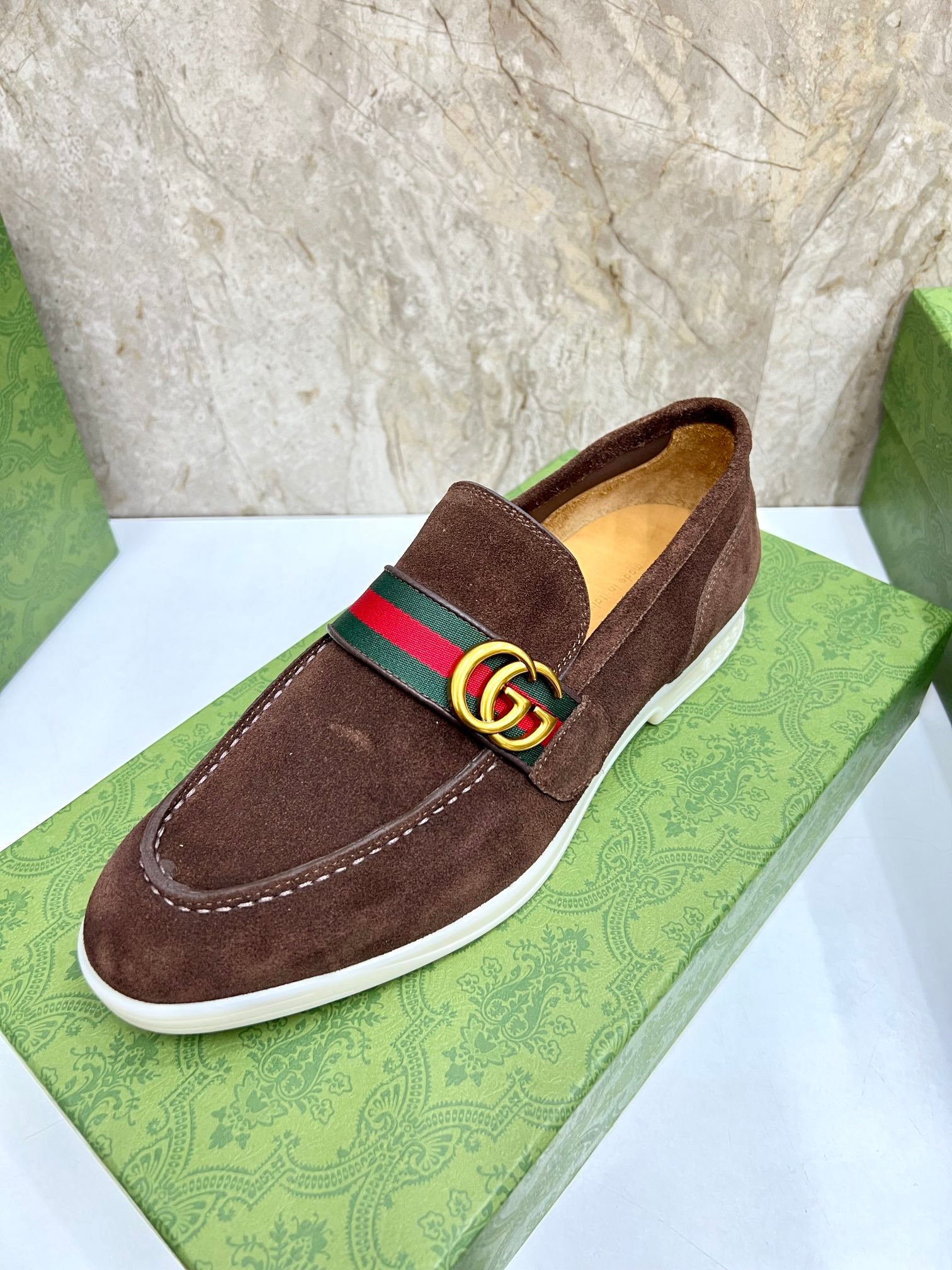 Gucci Men’s Horsebit Loafers – Lido Collection, Rubber Sole, Imported Leather
