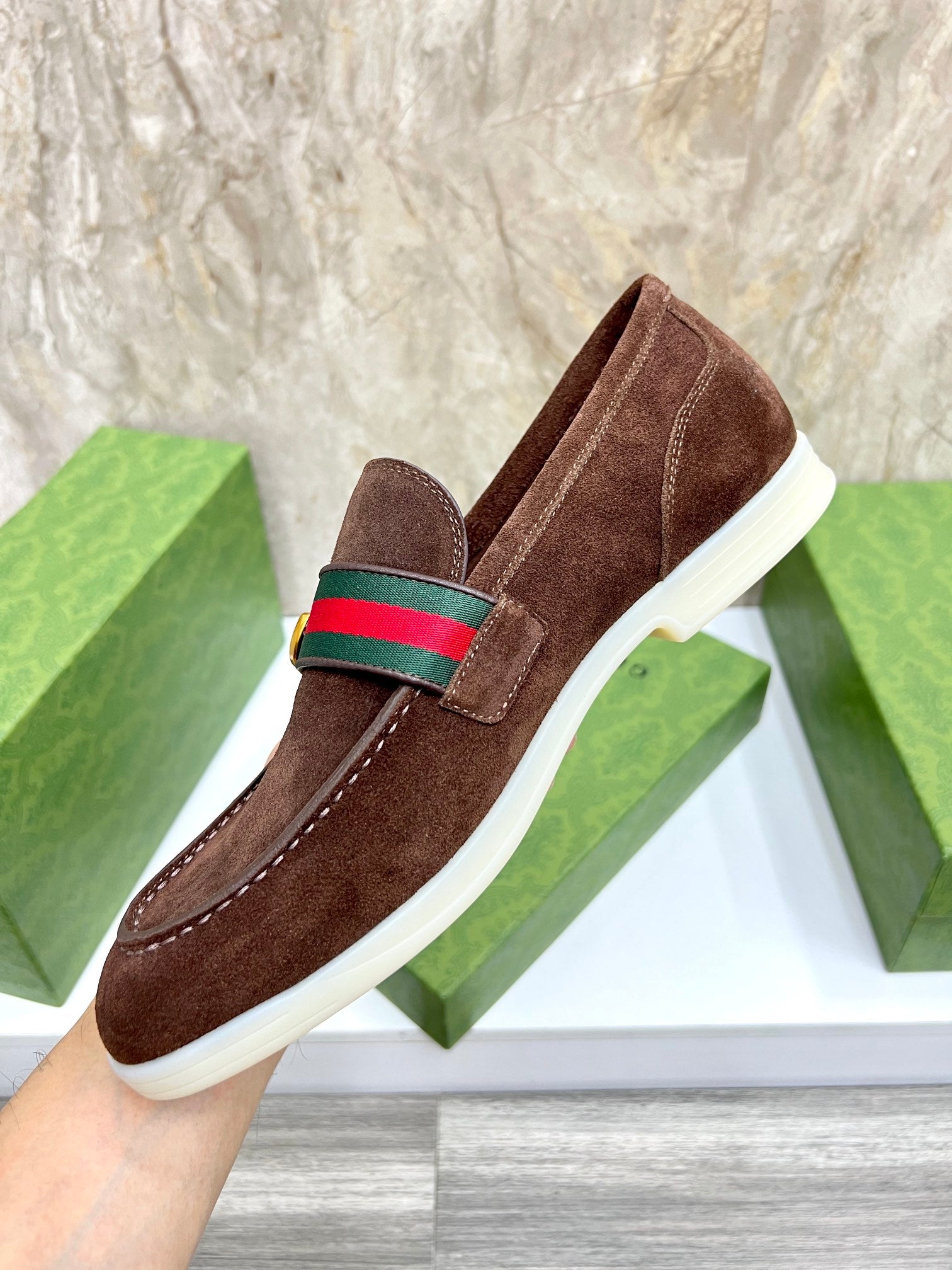 Gucci Men’s Horsebit Loafers – Lido Collection, Rubber Sole, Imported Leather