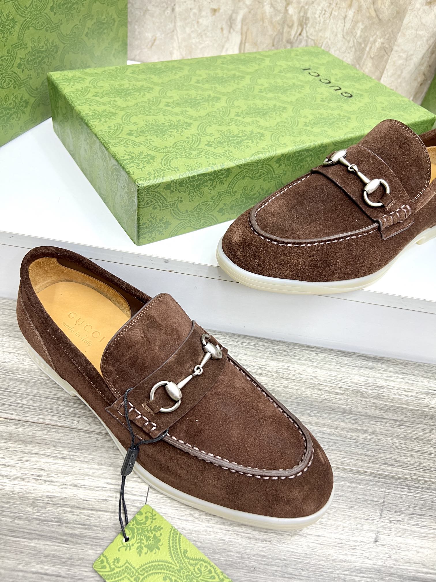 Gucci Men’s Horsebit Loafers – Lido Collection, Rubber Sole, Imported Leather