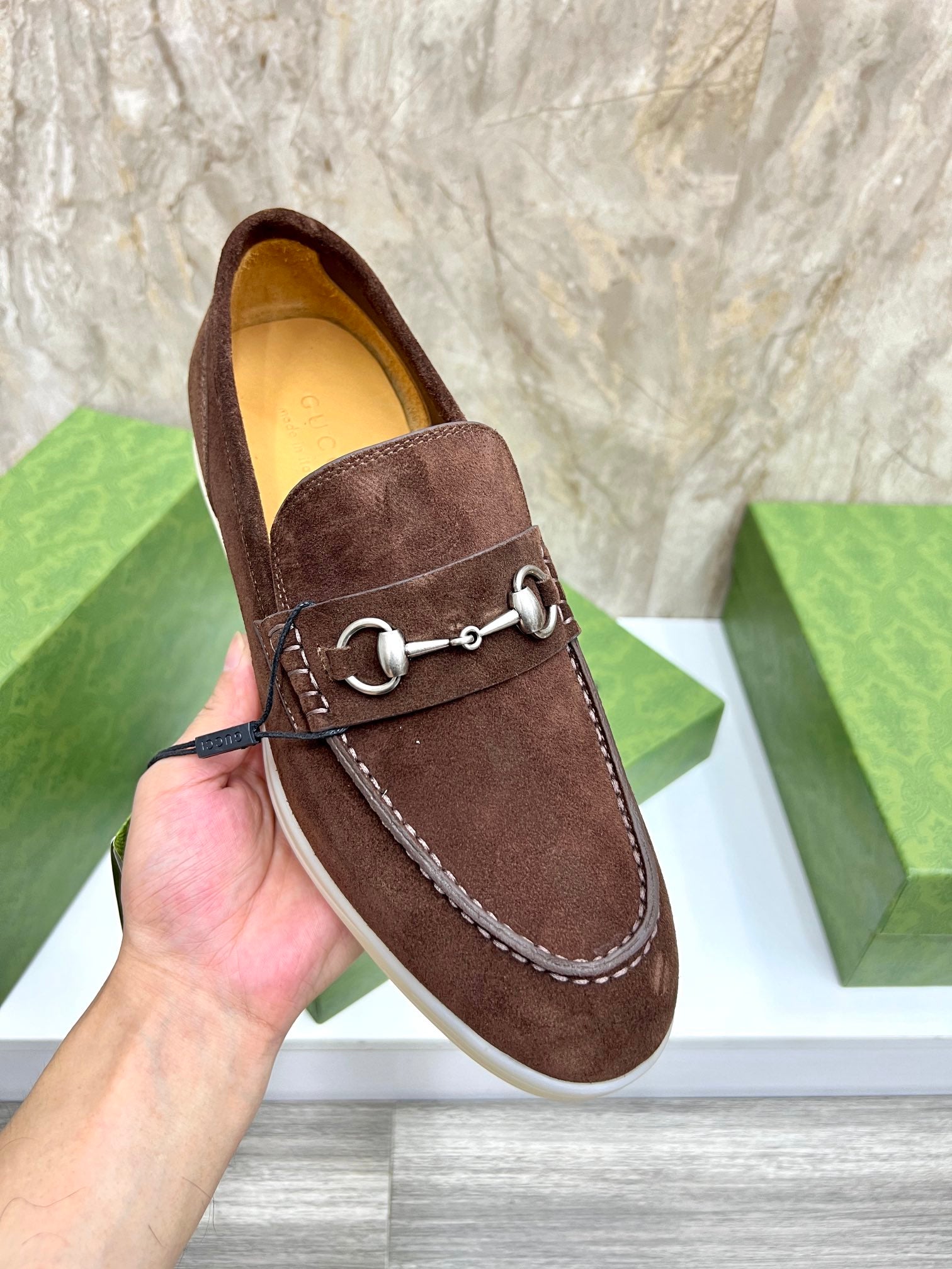 Gucci Men’s Horsebit Loafers – Lido Collection, Rubber Sole, Imported Leather