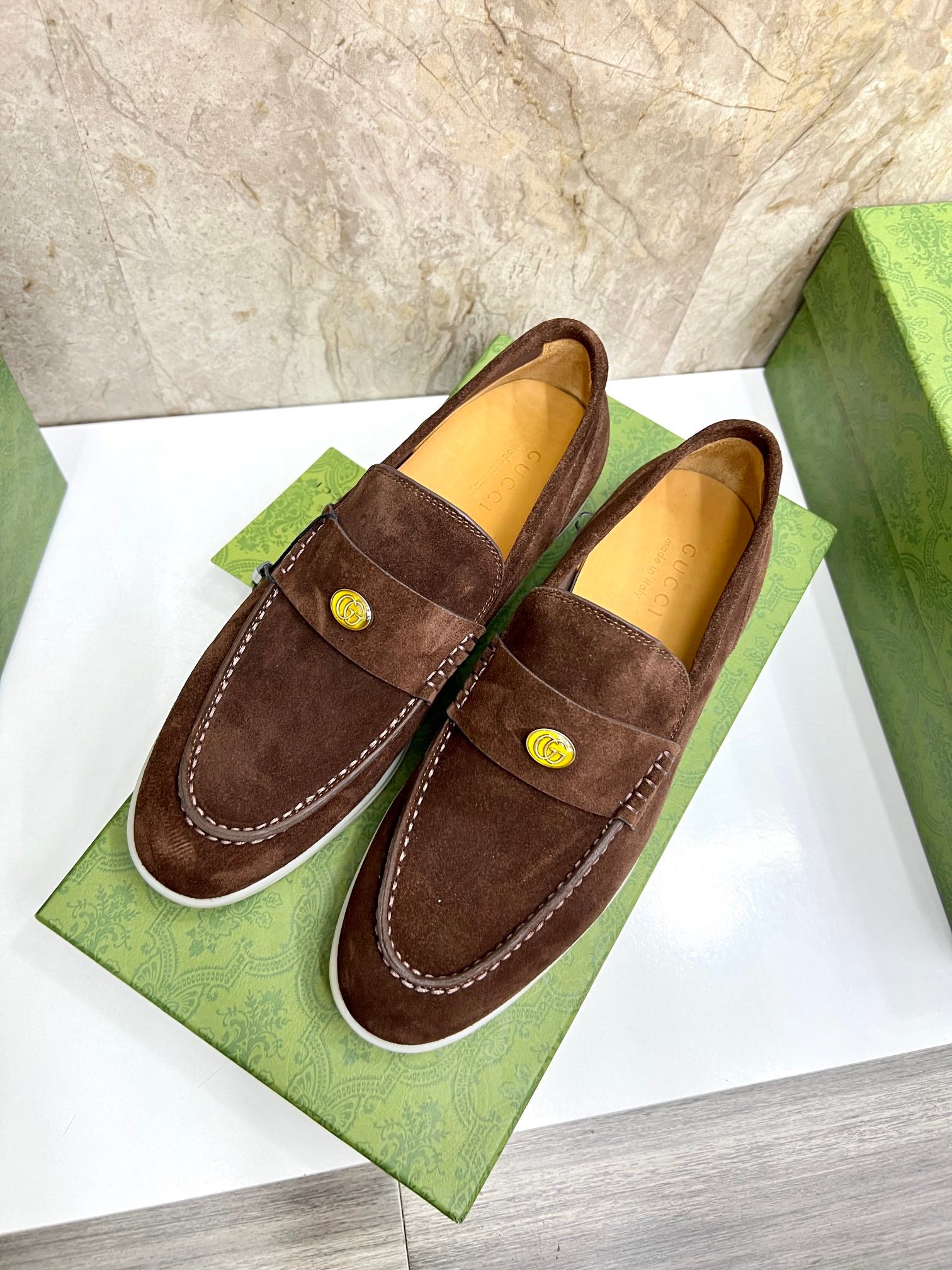 Gucci Men’s Horsebit Loafers – Lido Collection, Rubber Sole, Imported Leather