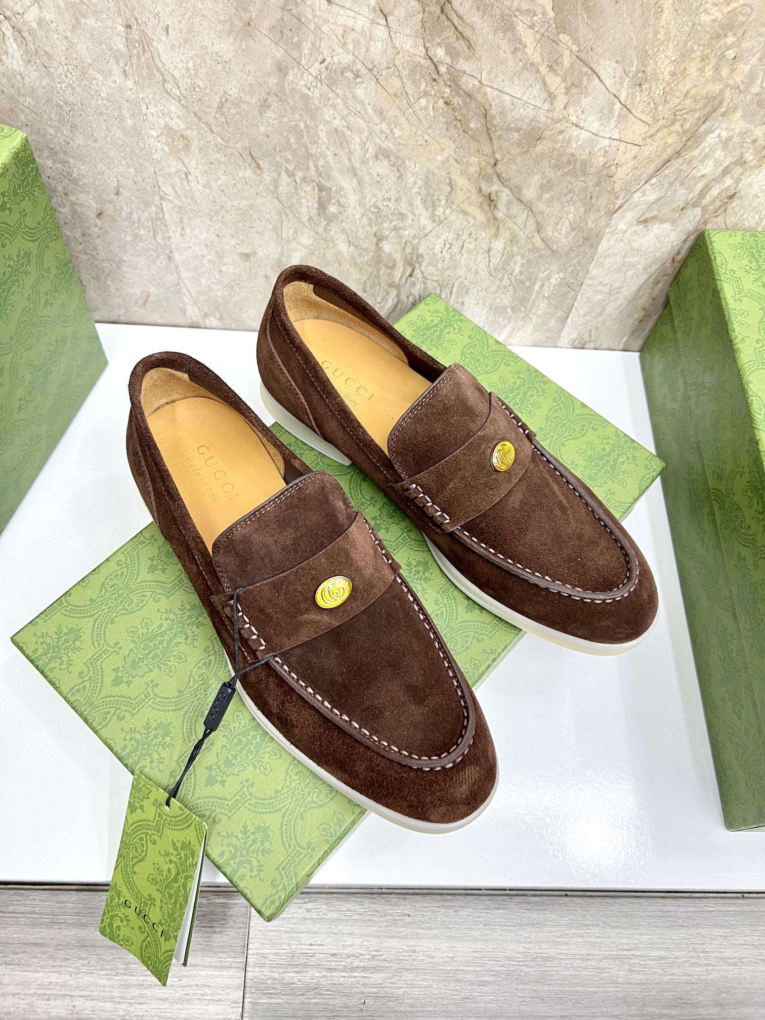Gucci Men’s Horsebit Loafers – Lido Collection, Rubber Sole, Imported Leather