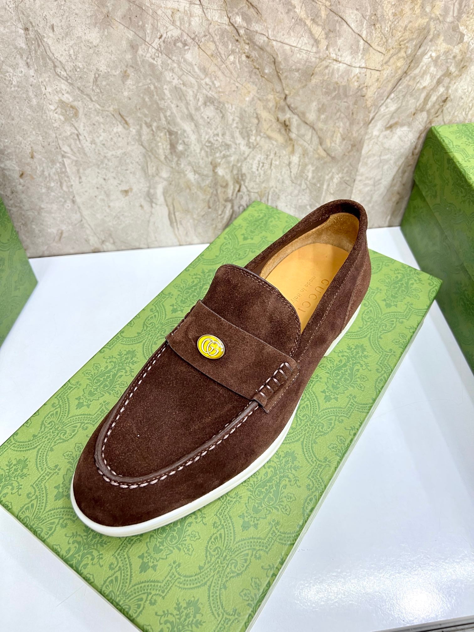 Gucci Men’s Horsebit Loafers – Lido Collection, Rubber Sole, Imported Leather