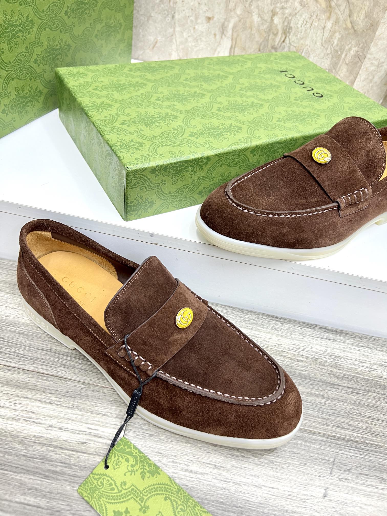 Gucci Men’s Horsebit Loafers – Lido Collection, Rubber Sole, Imported Leather