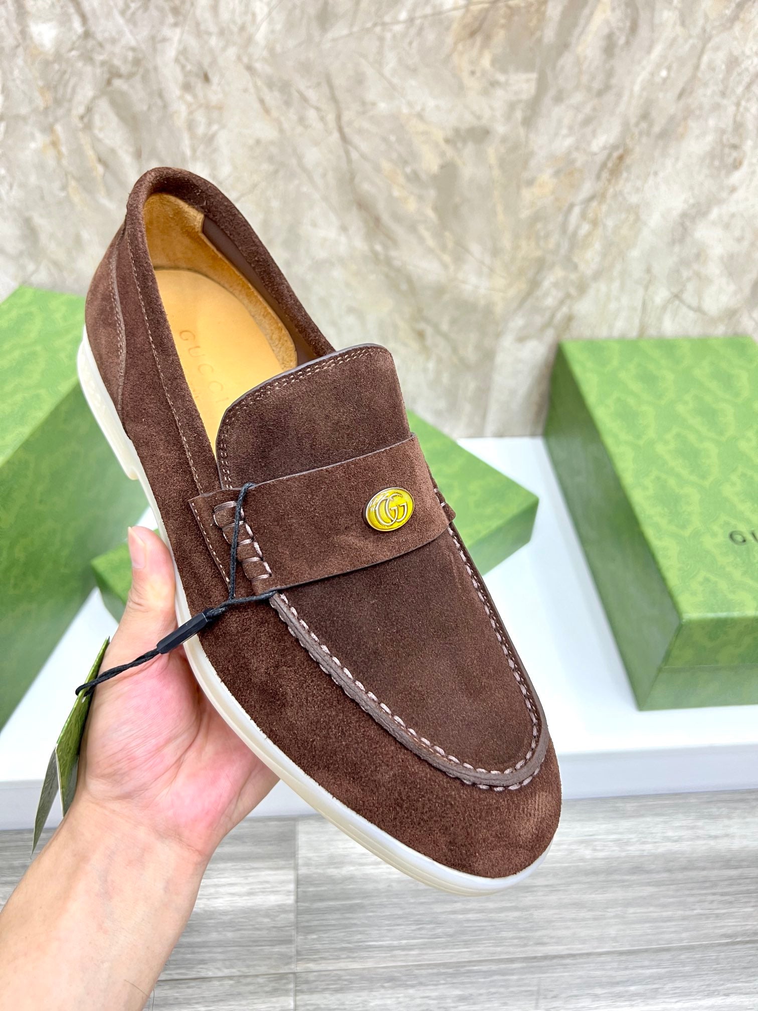 Gucci Men’s Horsebit Loafers – Lido Collection, Rubber Sole, Imported Leather