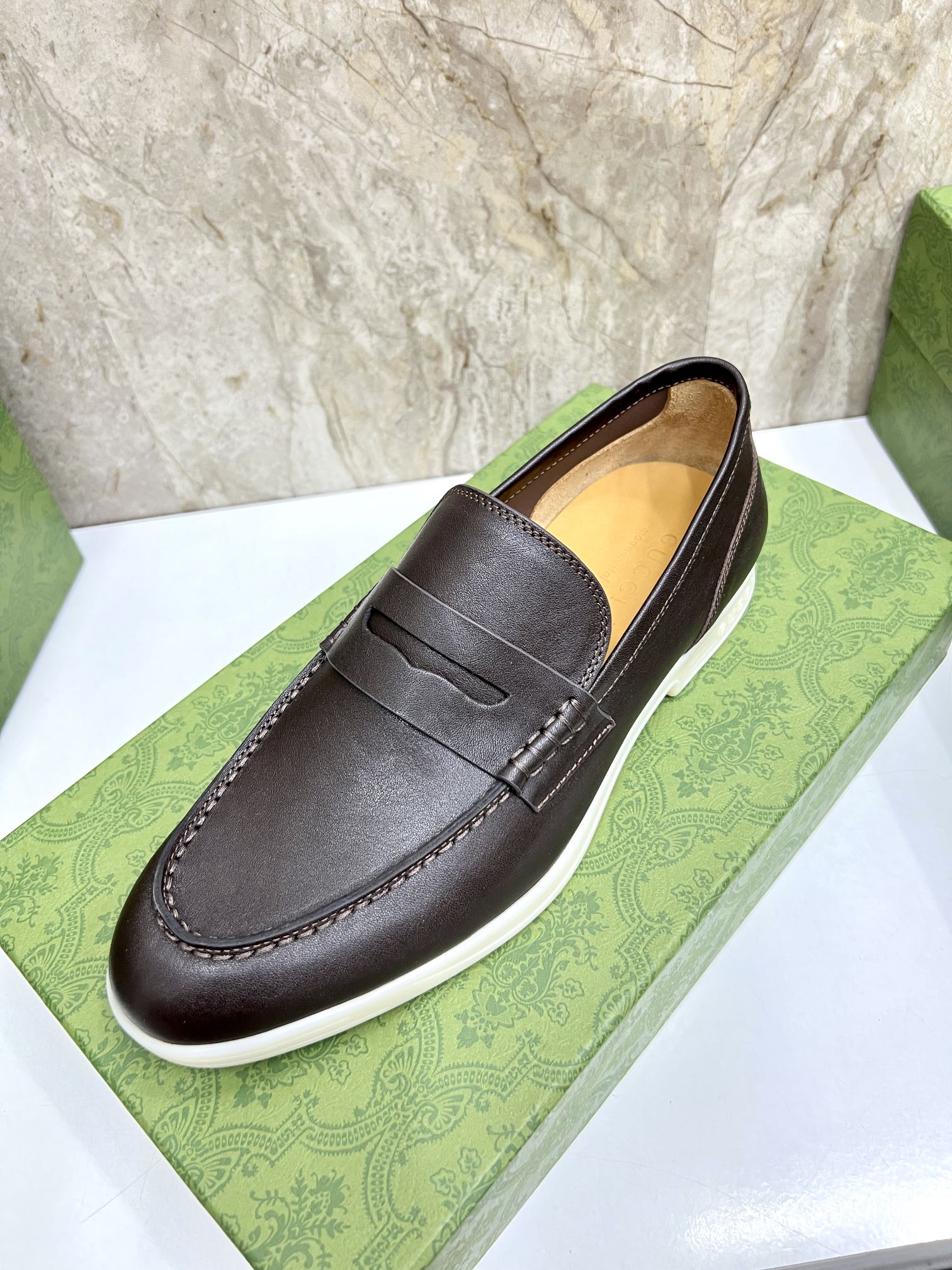Gucci Men’s Horsebit Loafers – Lido Collection, Rubber Sole, Imported Leather