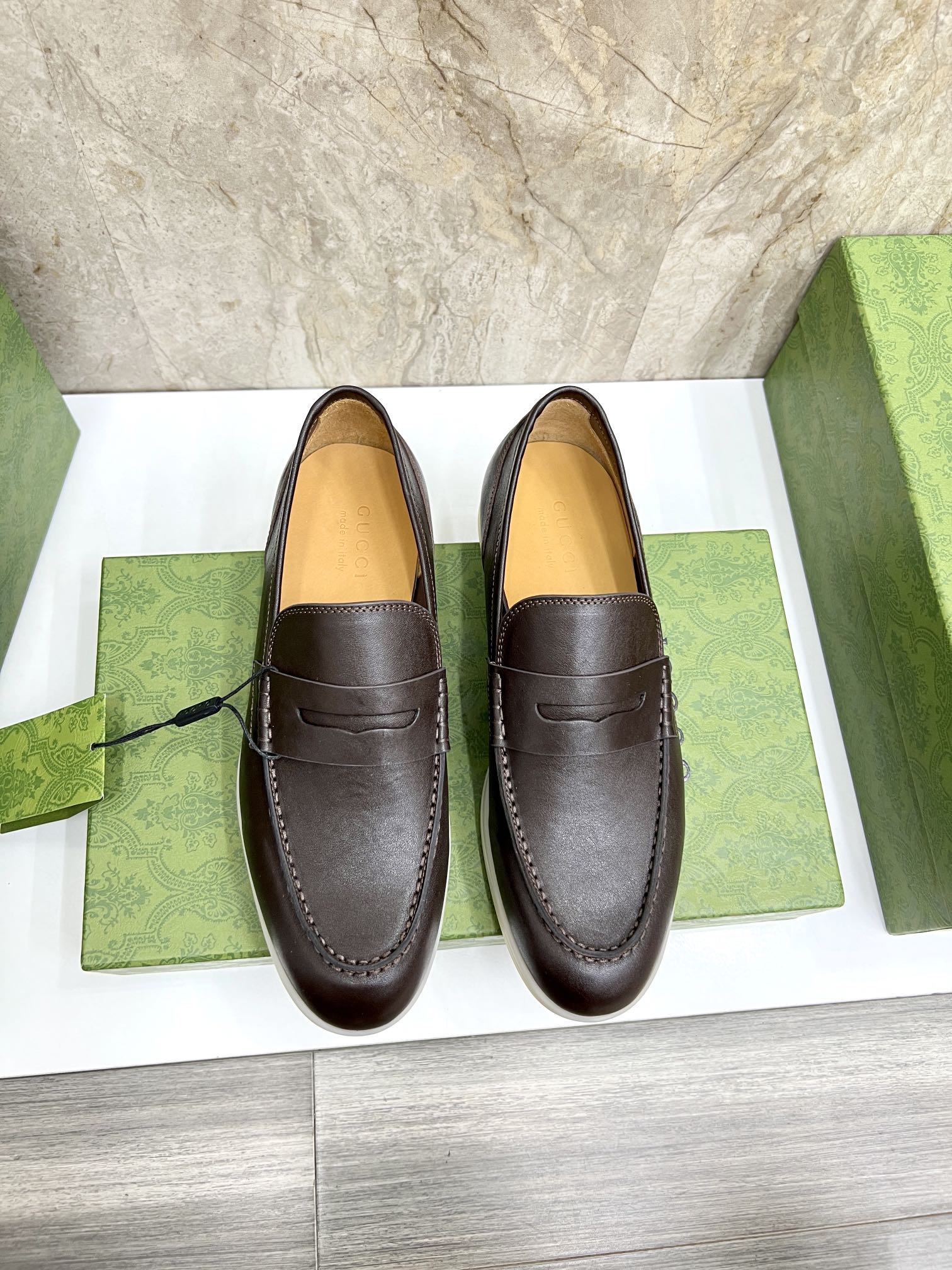 Gucci Men’s Horsebit Loafers – Lido Collection, Rubber Sole, Imported Leather