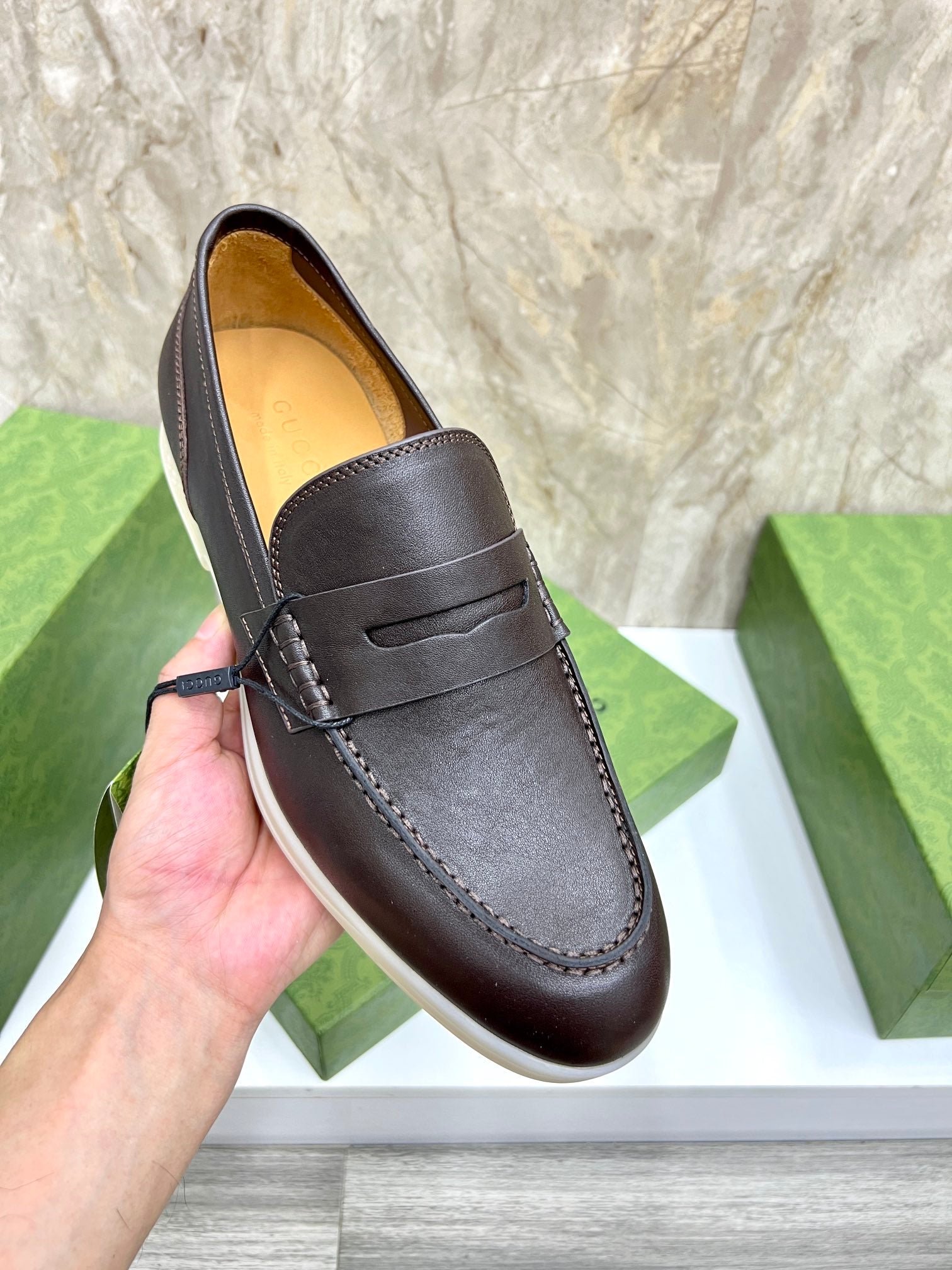 Gucci Men’s Horsebit Loafers – Lido Collection, Rubber Sole, Imported Leather