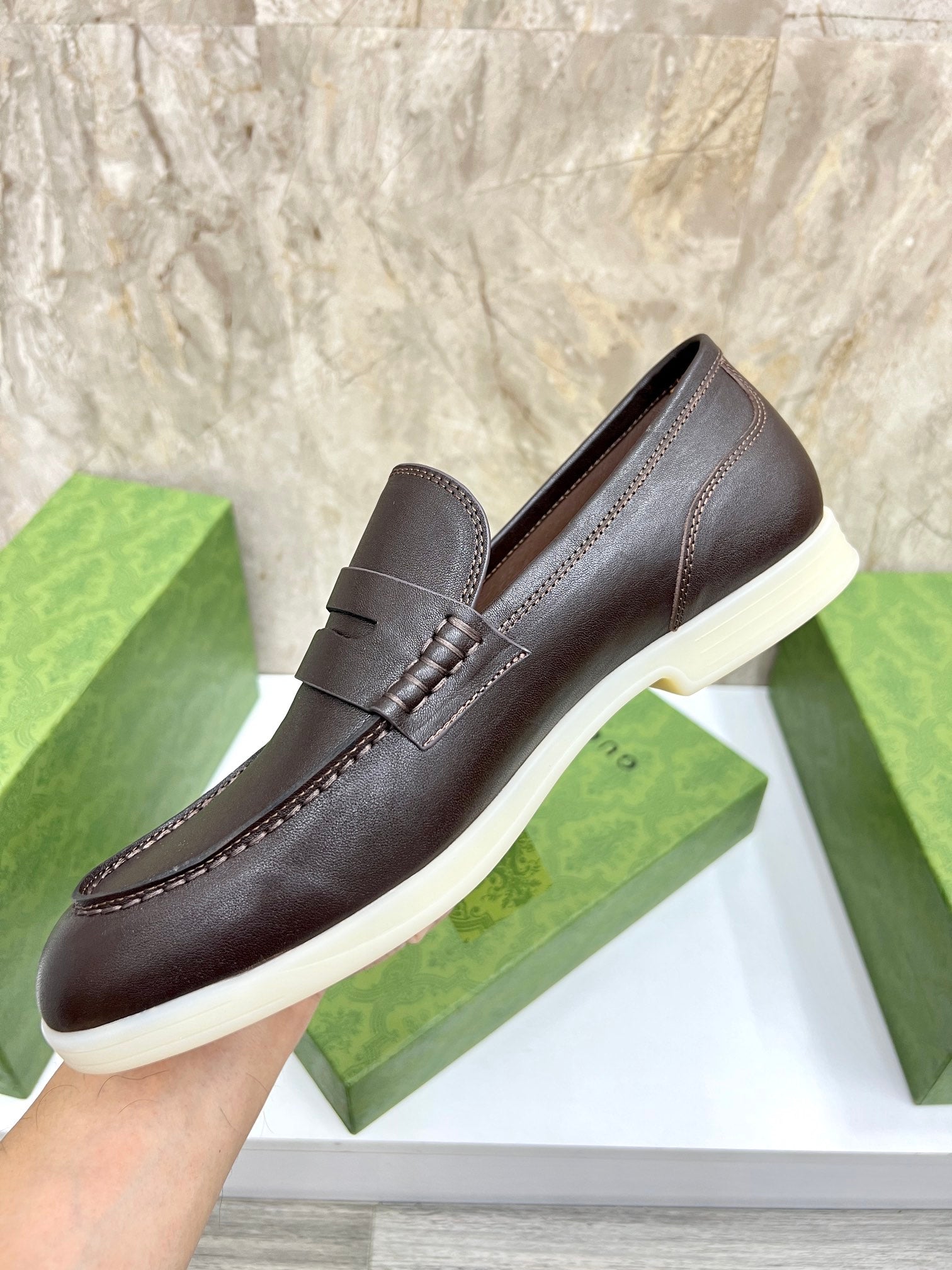 Gucci Men’s Horsebit Loafers – Lido Collection, Rubber Sole, Imported Leather