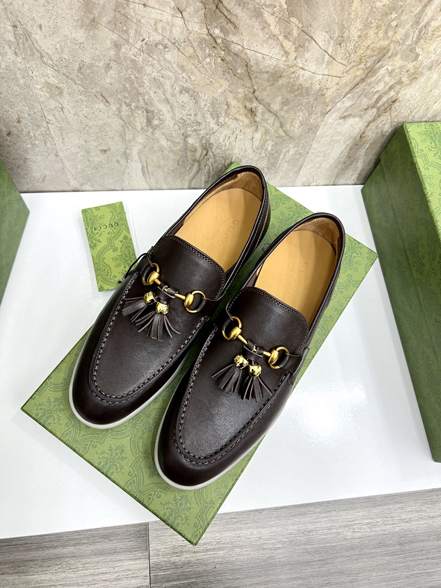 Gucci Men’s Horsebit Loafers – Lido Collection, Rubber Sole, Imported Leather