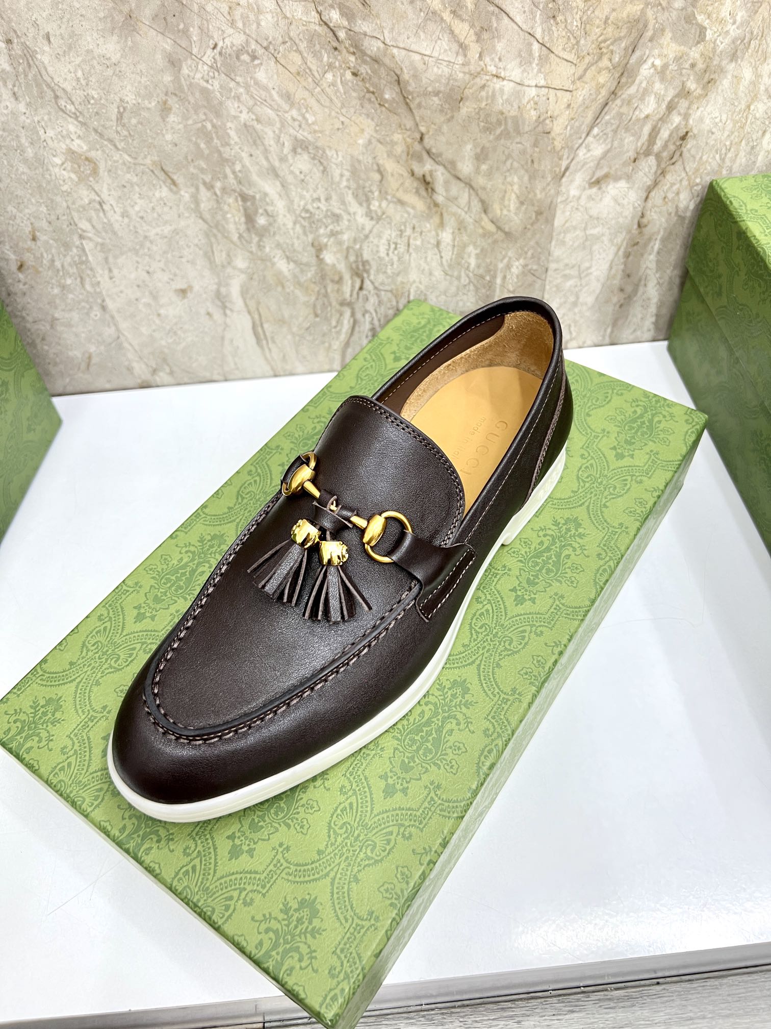 Gucci Men’s Horsebit Loafers – Lido Collection, Rubber Sole, Imported Leather