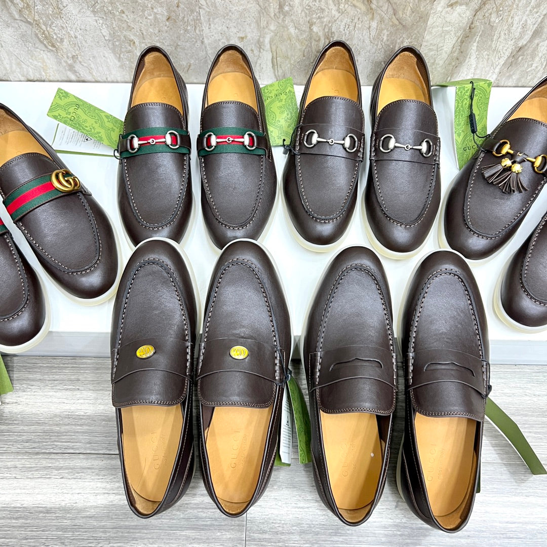 Gucci Men’s Horsebit Loafers – Lido Collection, Rubber Sole, Imported Leather
