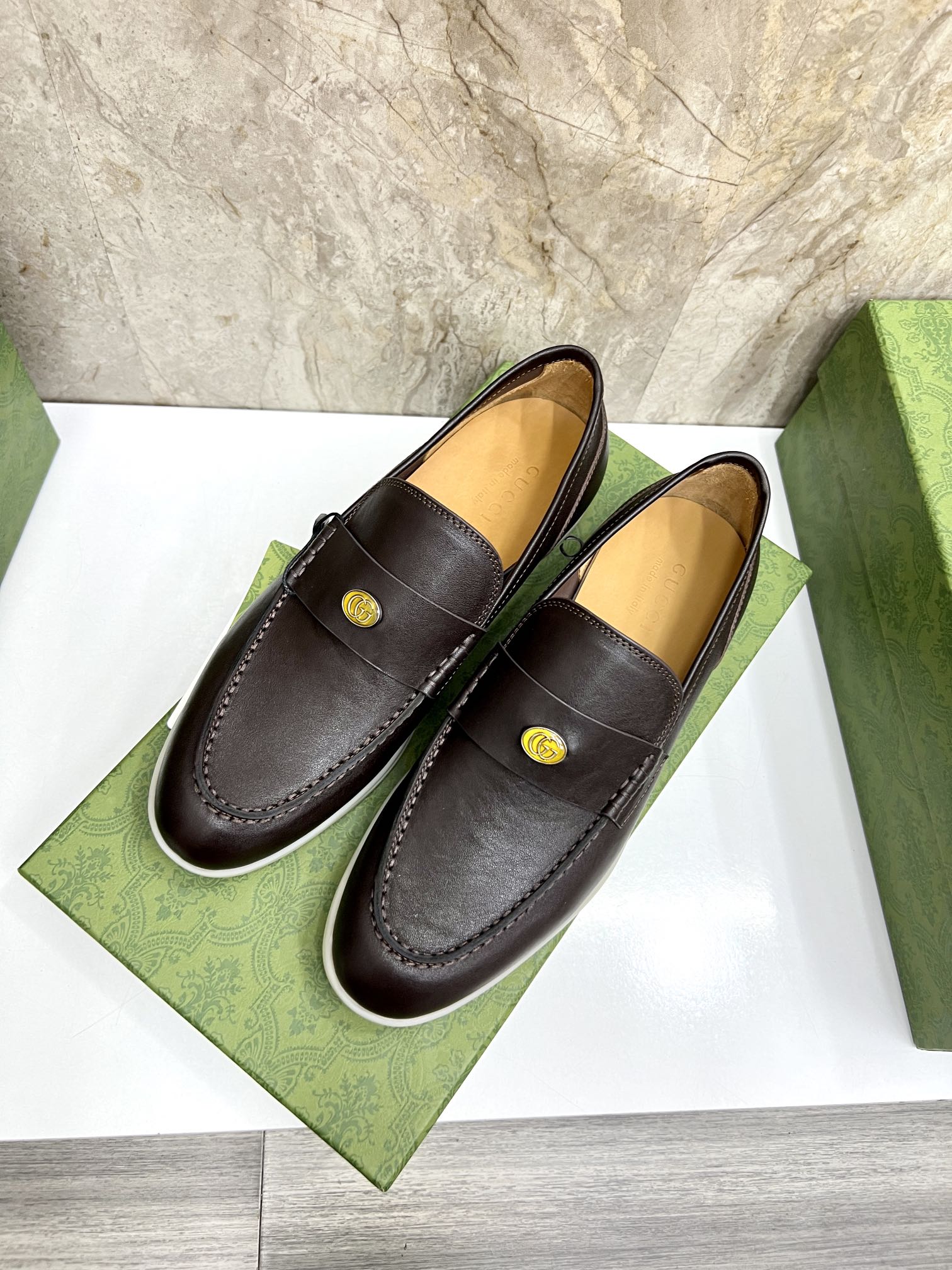 Gucci Men’s Horsebit Loafers – Lido Collection, Rubber Sole, Imported Leather