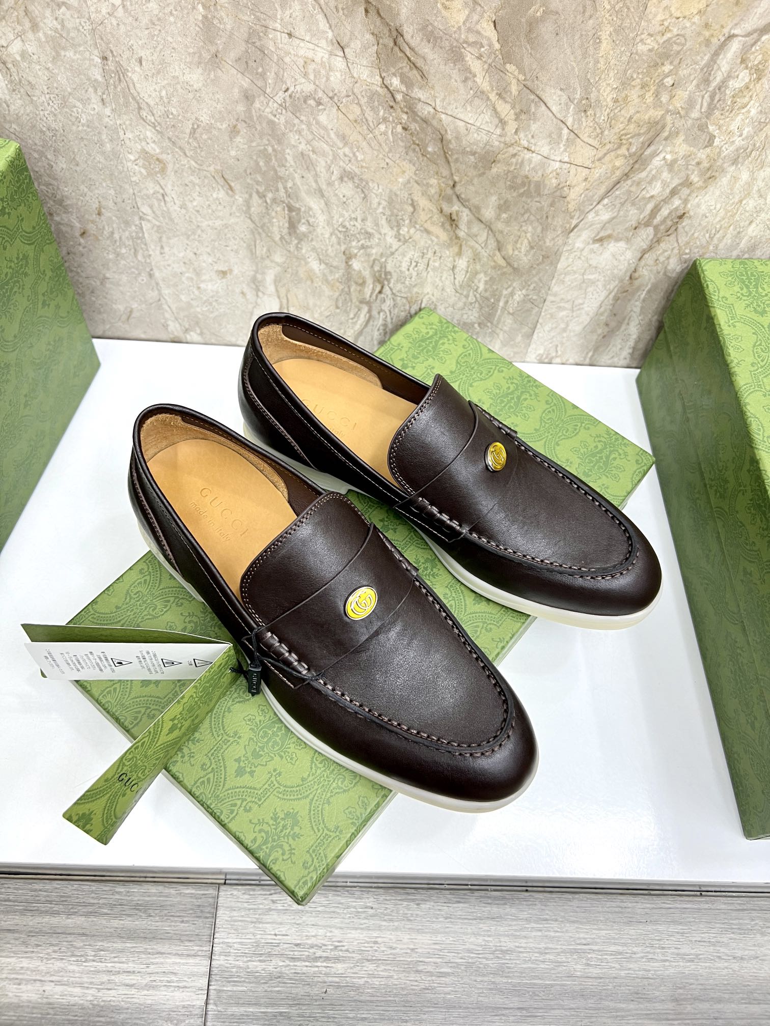 Gucci Men’s Horsebit Loafers – Lido Collection, Rubber Sole, Imported Leather