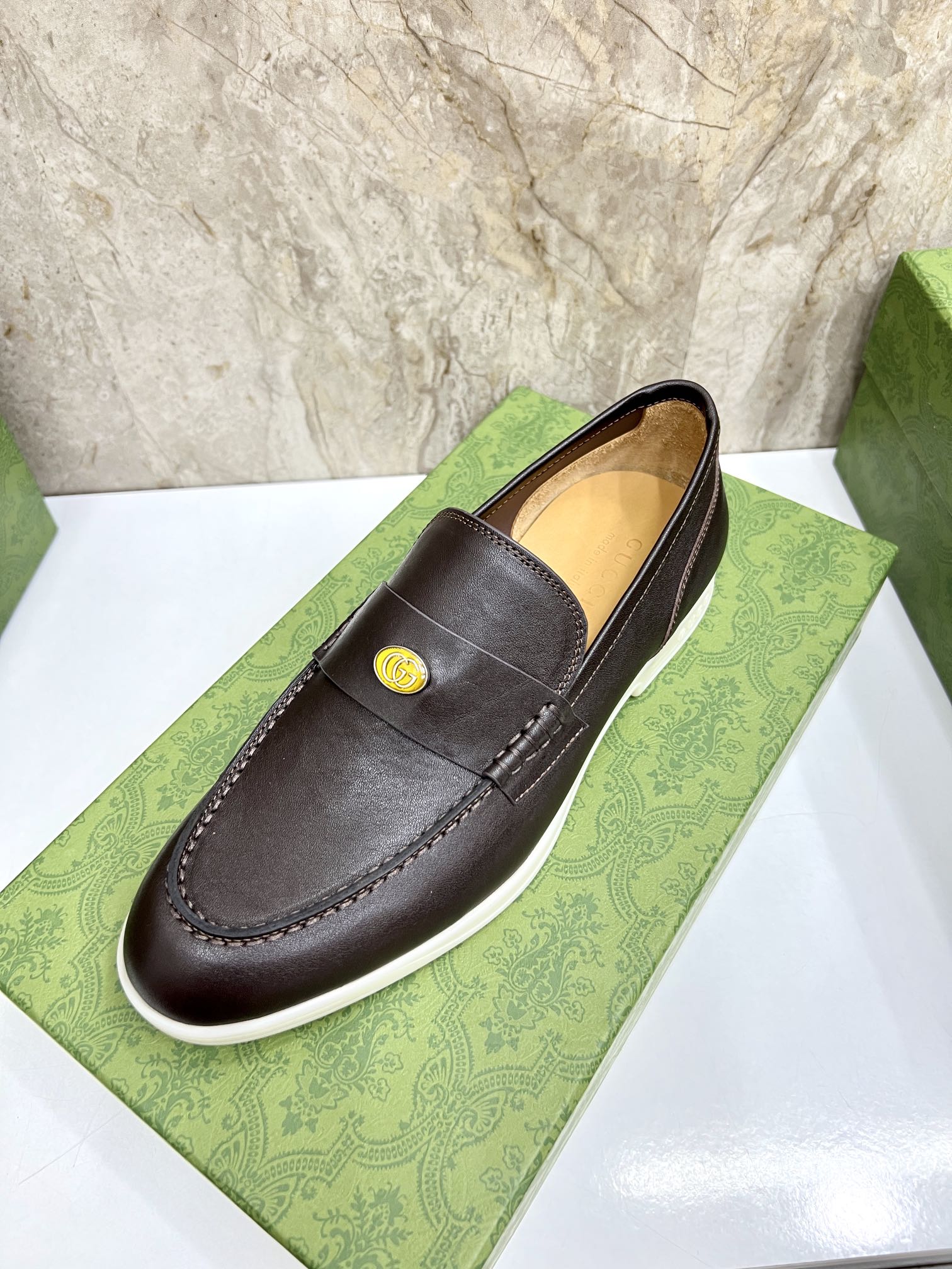 Gucci Men’s Horsebit Loafers – Lido Collection, Rubber Sole, Imported Leather