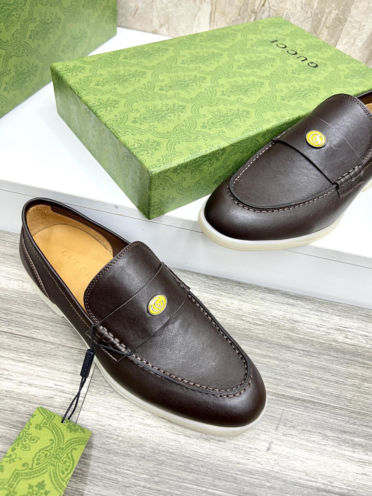 Gucci Men’s Horsebit Loafers – Lido Collection, Rubber Sole, Imported Leather